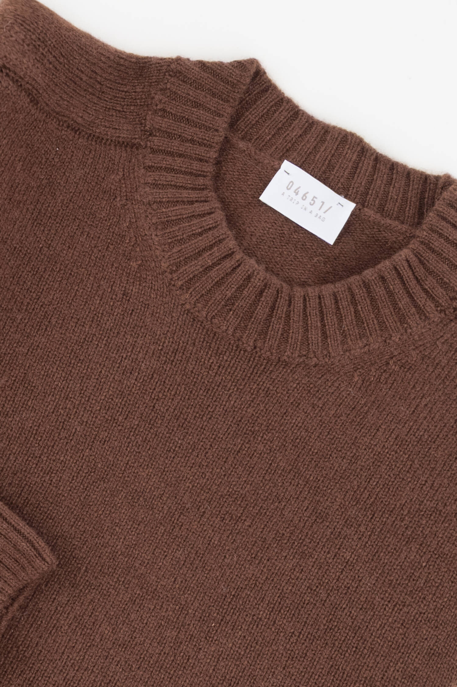 Woll-Cashmere-Pullover in Dunkelbraun