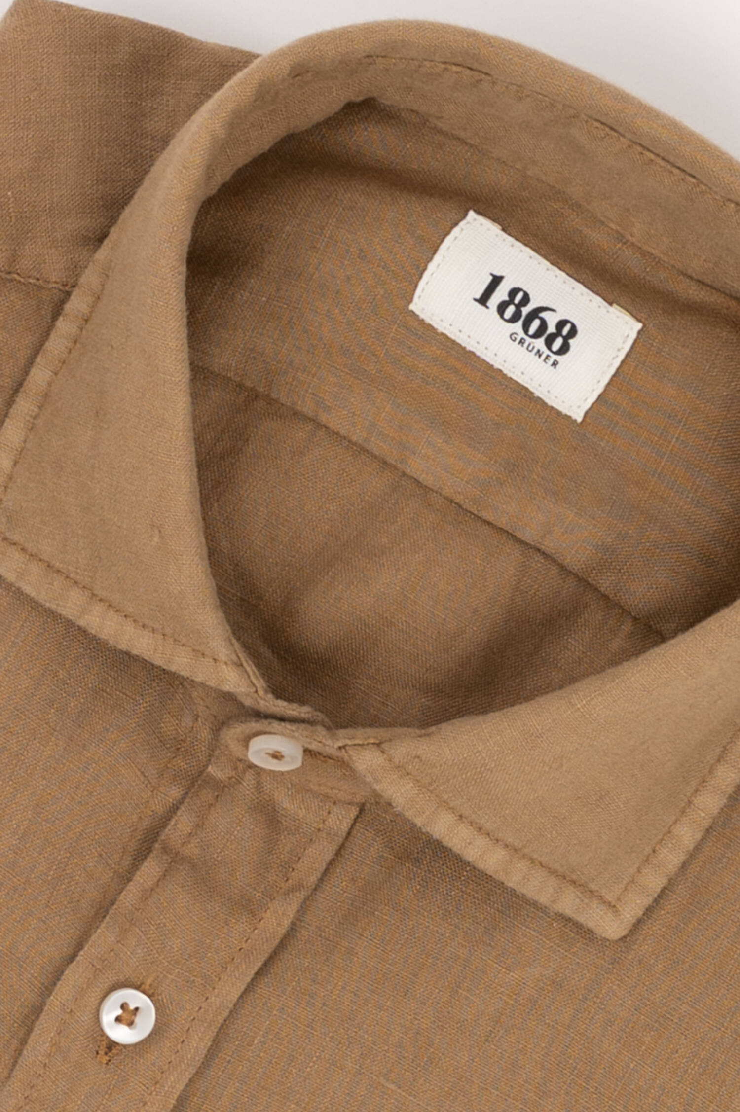 Leinenhemd BAROLO LINO in Khaki