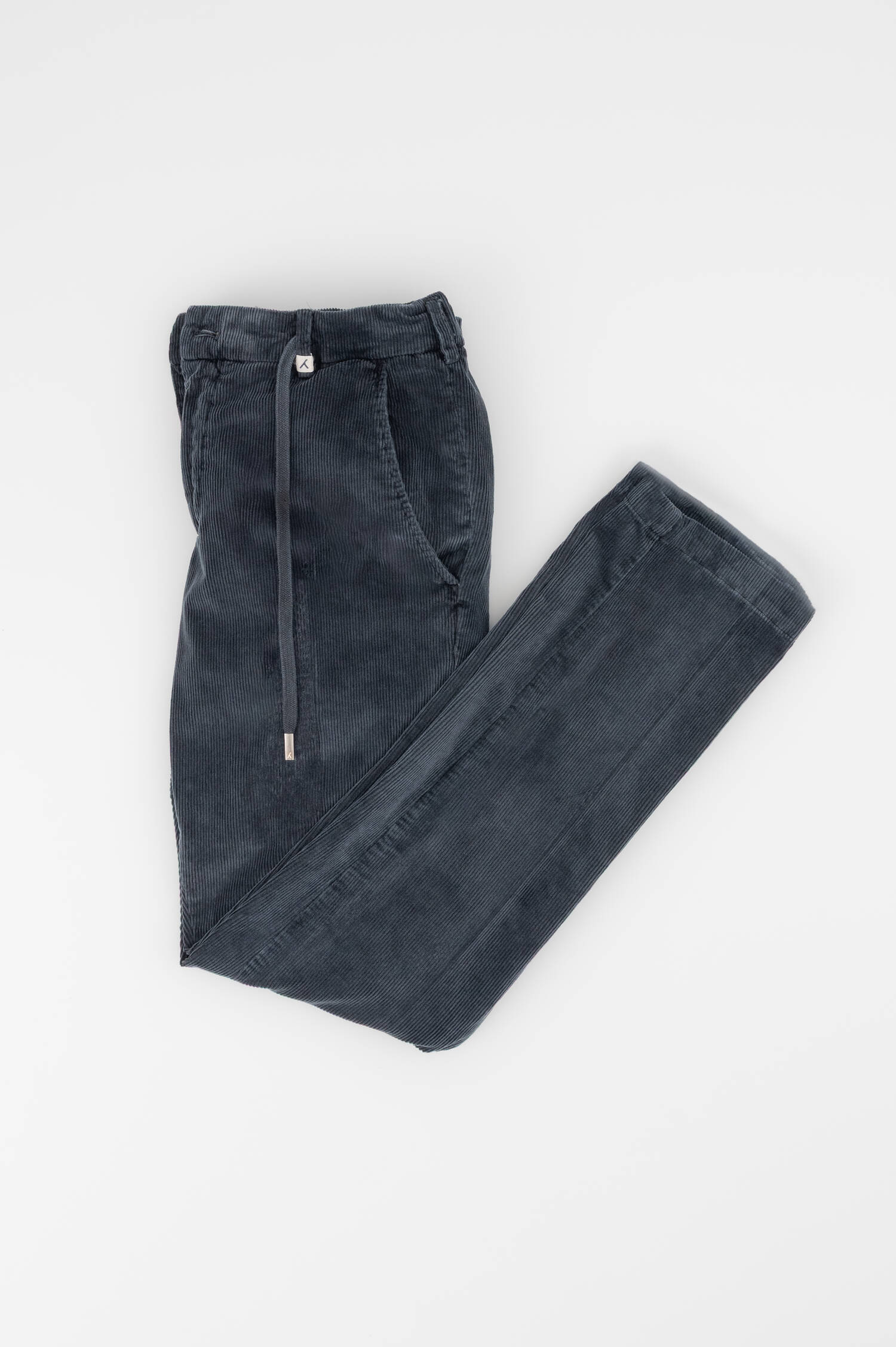 Cordhose mit Tunnelzug in Frosted Black