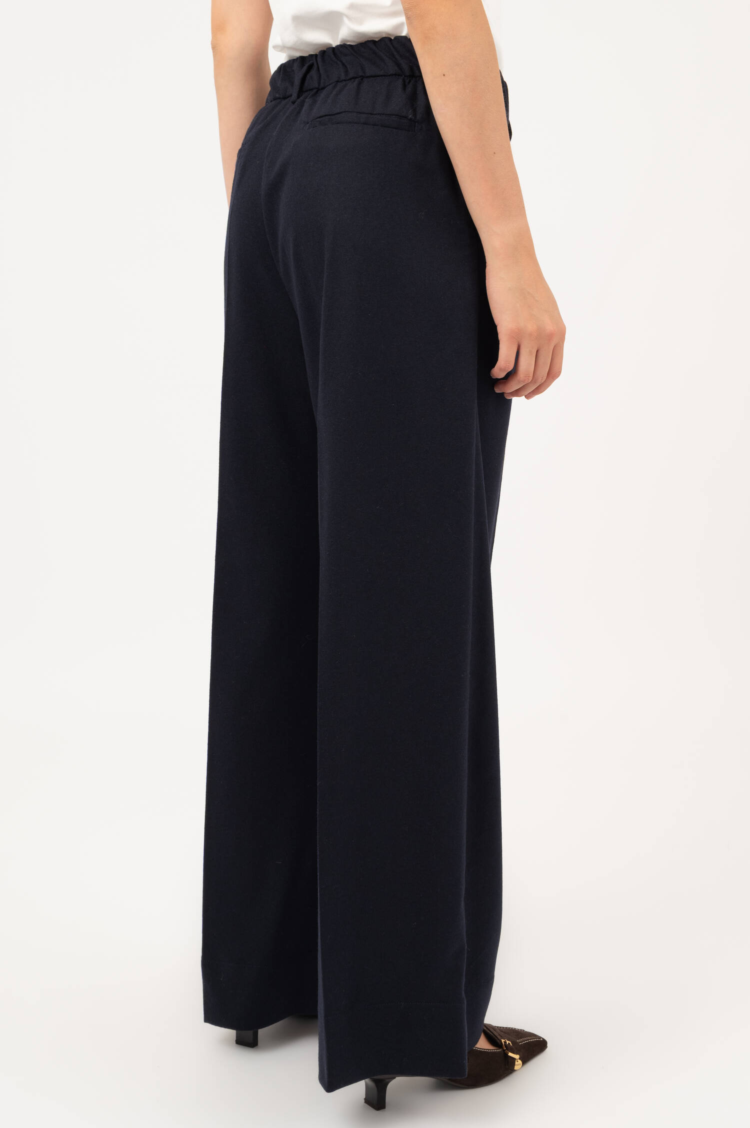 Weite Woll-Mix Hose in Navy Weite Woll-Mix Hose in Navy