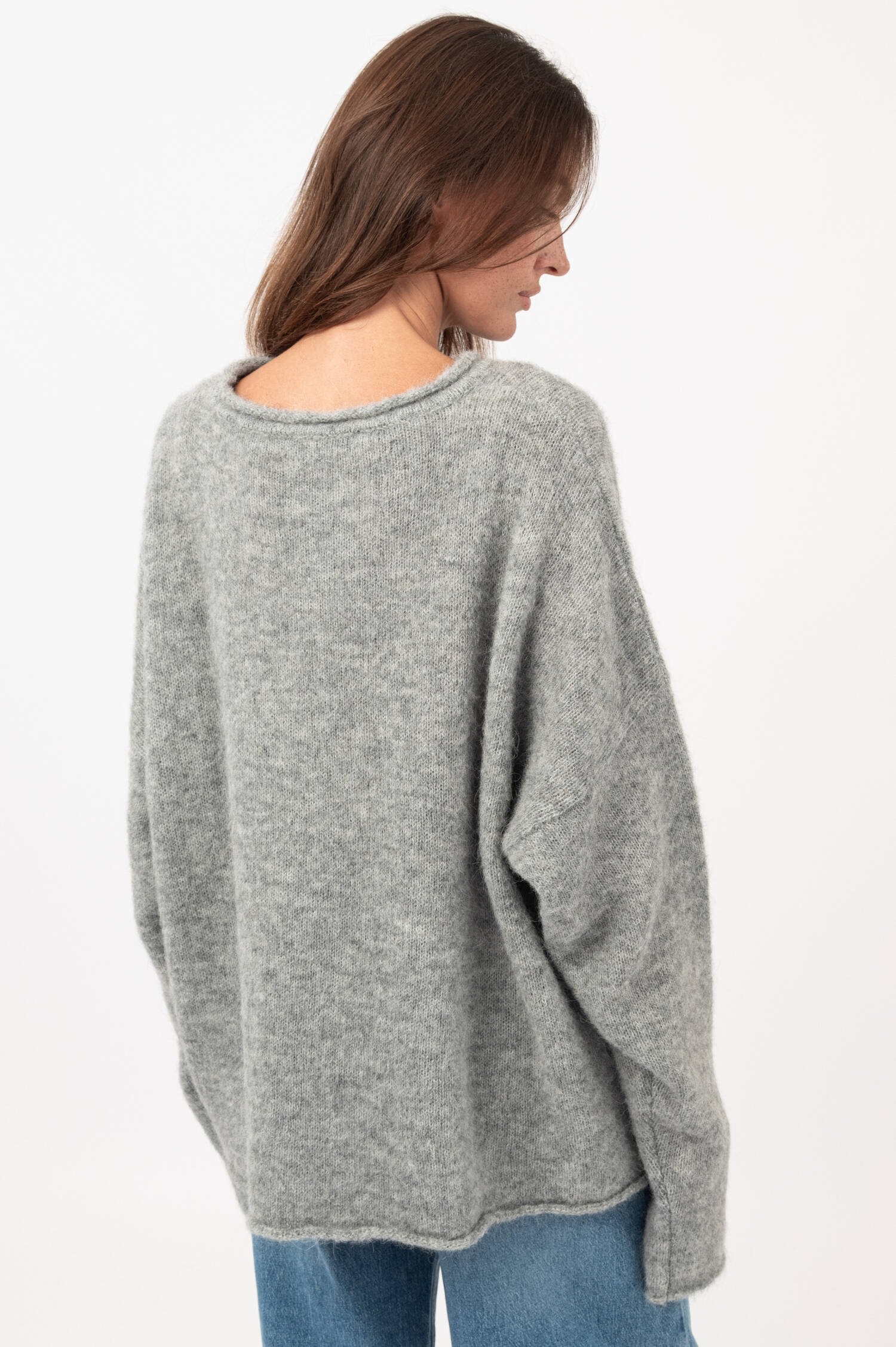 Alpaka-Mix-Pullover HELENA in Grau meliert Alpaka-Mix-Pullover HELENA in Grau meliert