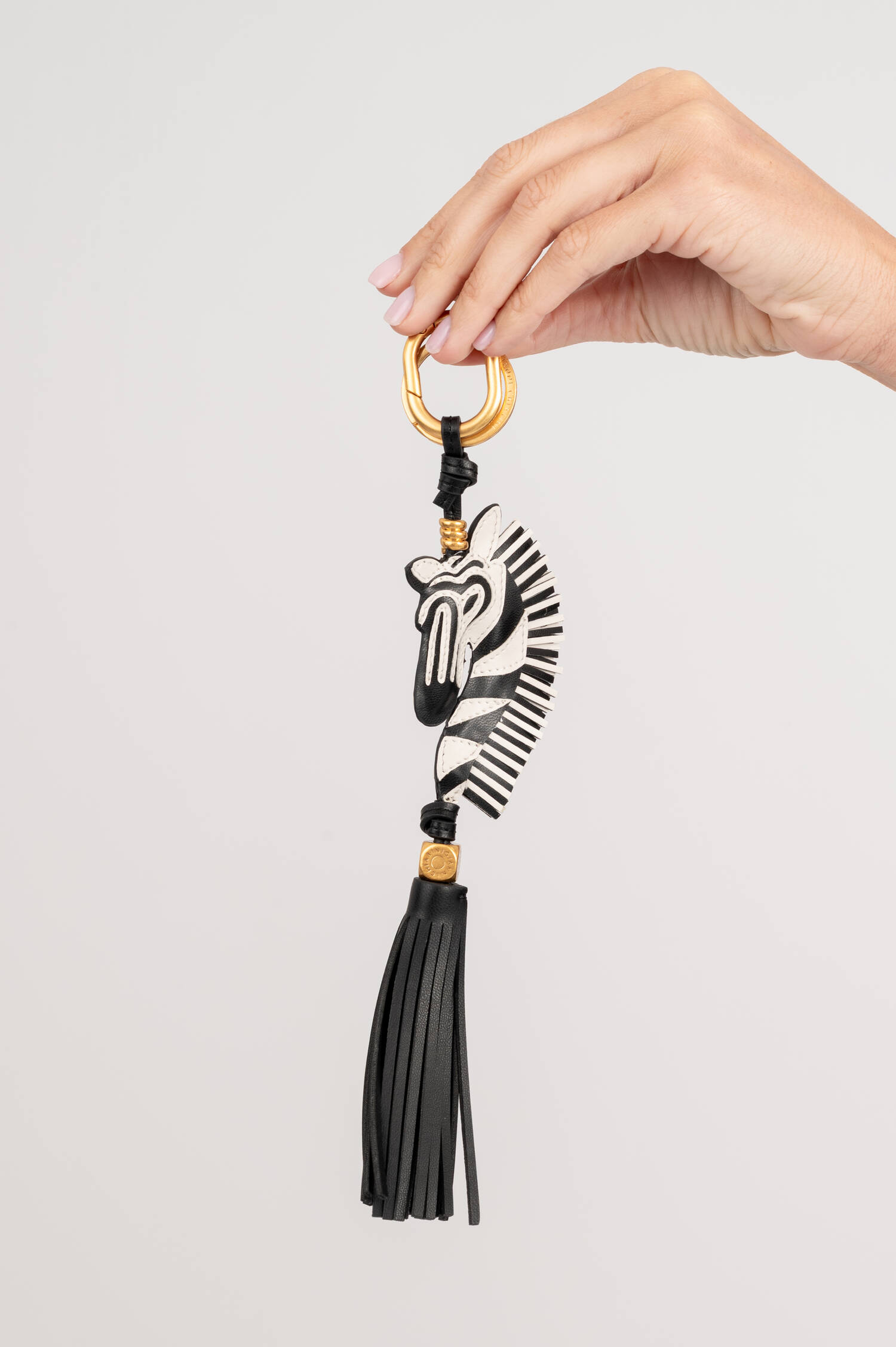 Lederanhänger CHARM ZEBRA in Schwarz/Weiß