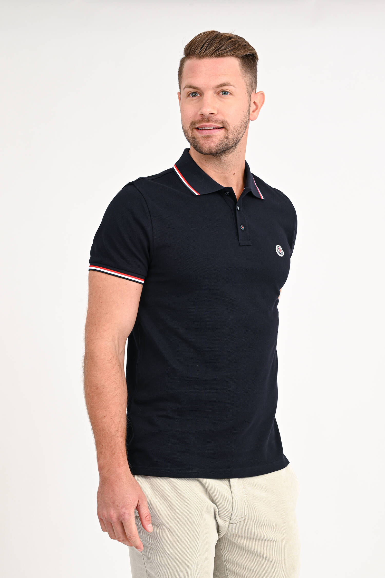 Poloshirt mit Streifen-Details in Navy