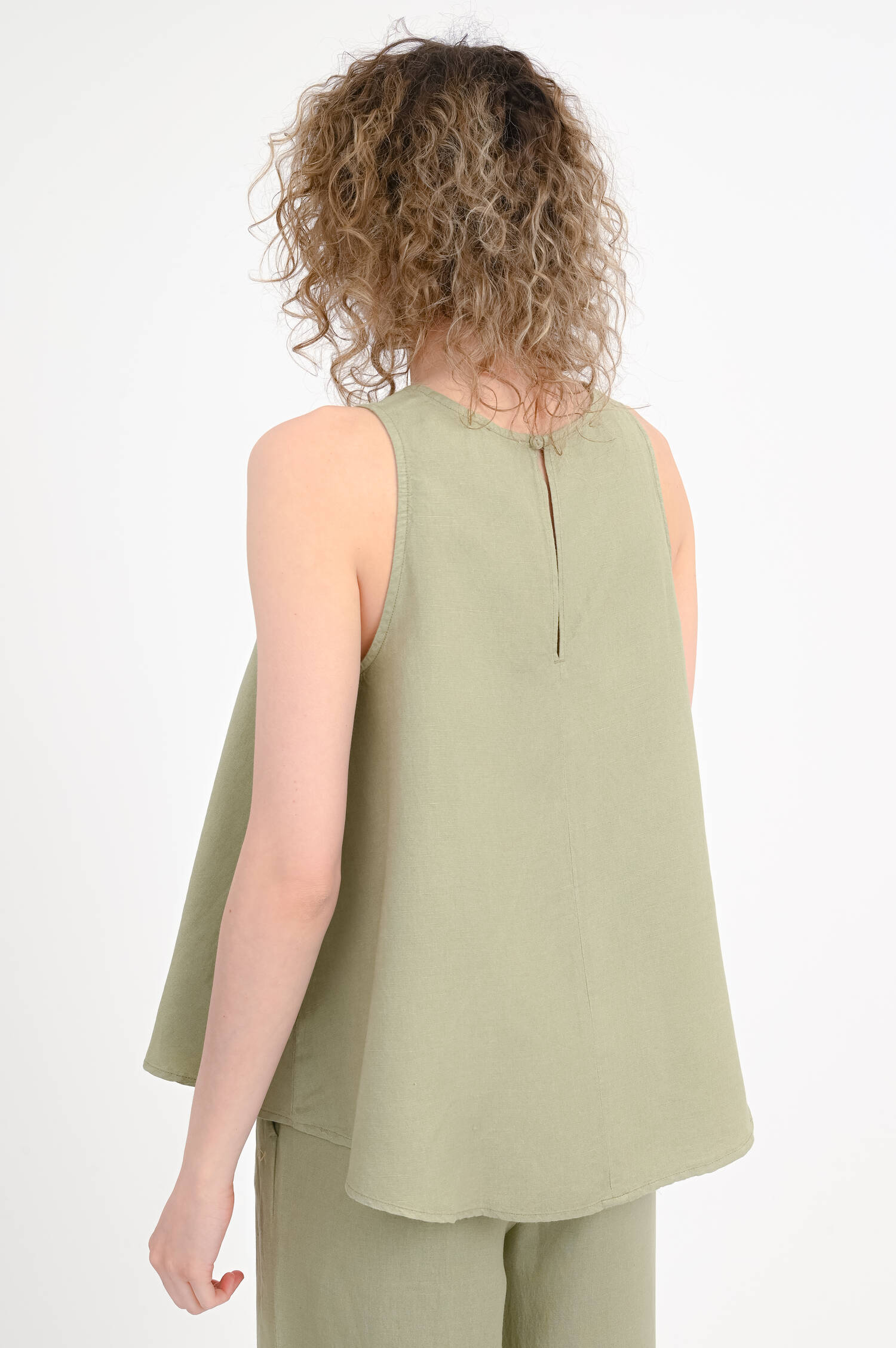 A-Linien-Top aus Leinen-Mix in Verde Salvia A-Linien-Top aus Leinen-Mix in Verde Salvia