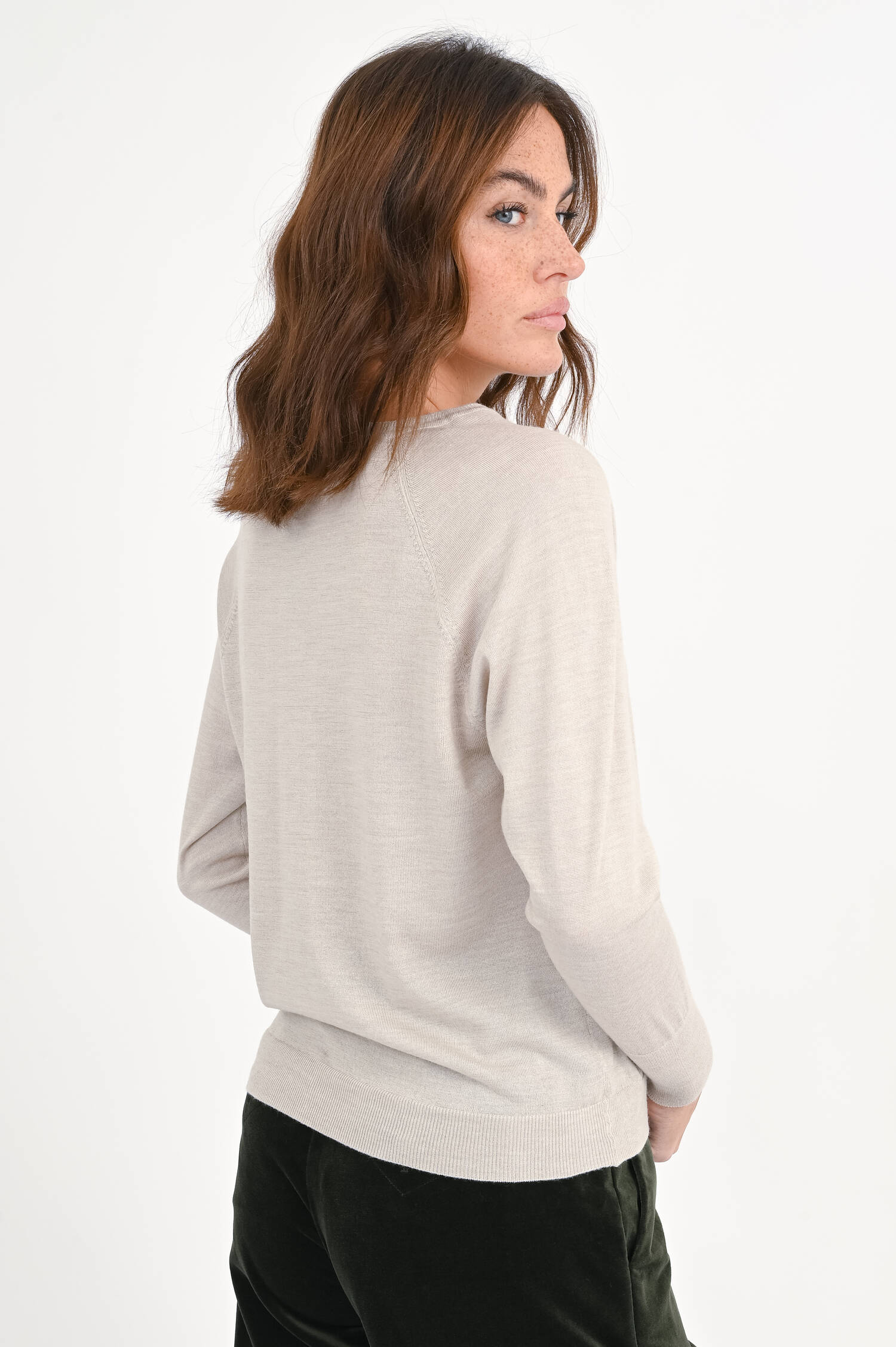 Pullover aus Woll-Seide-Mix in Beige
