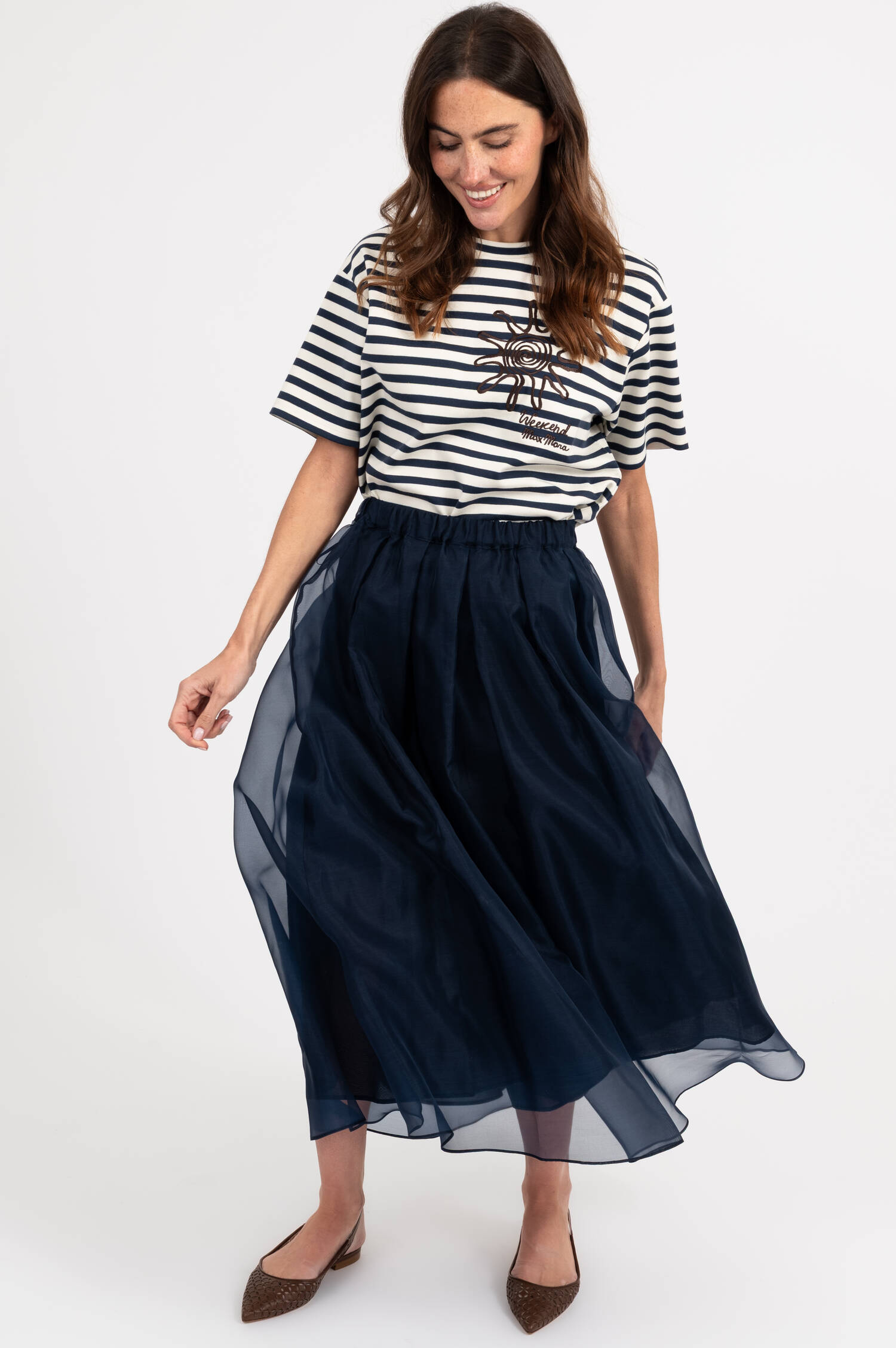 Rock VISINO aus Seidentüll in Navy