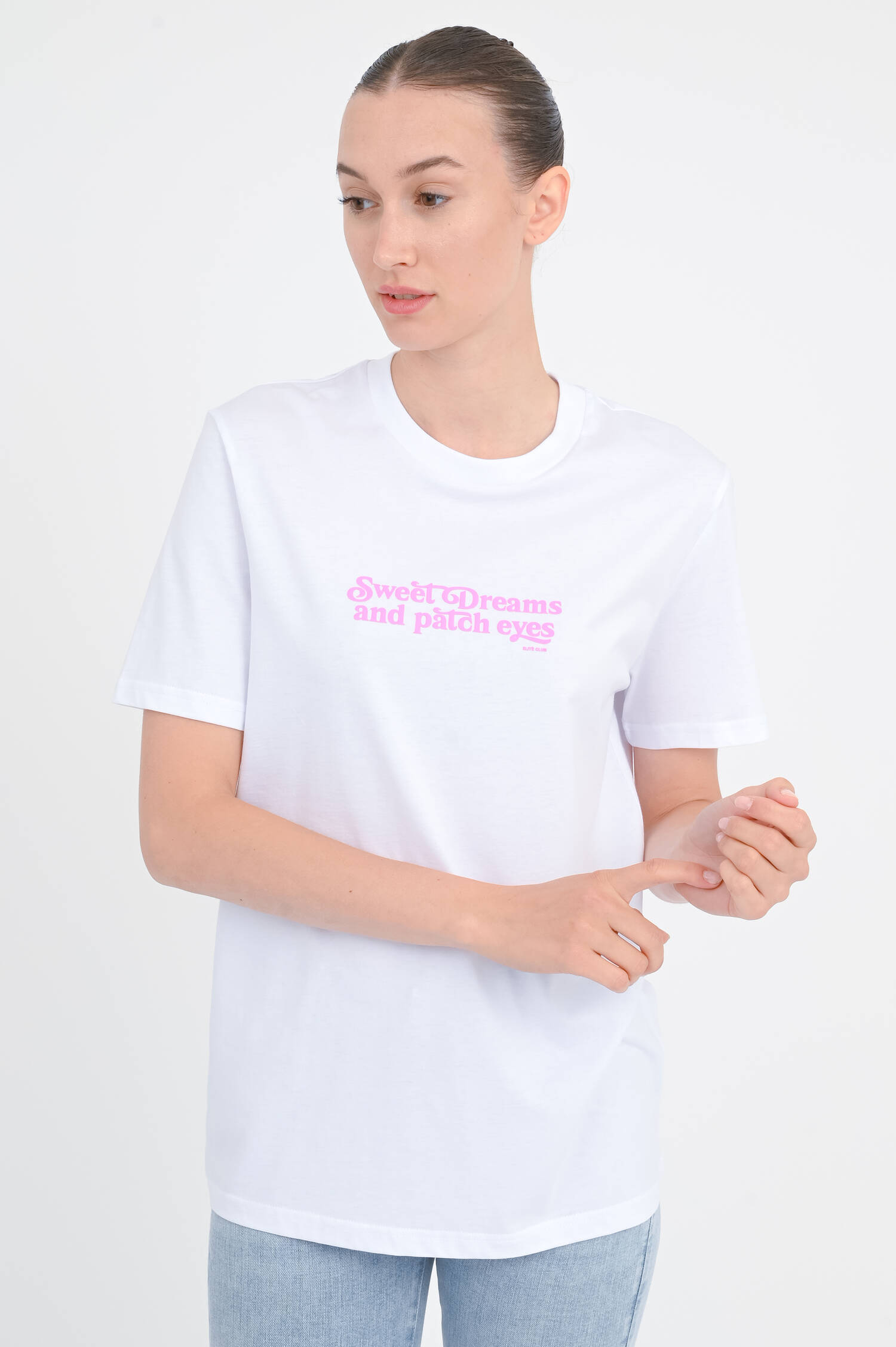 T-Shirt mit SWEET DREAMS-Schriftzug in Weiß T-Shirt mit SWEET DREAMS-Schriftzug in Weiß