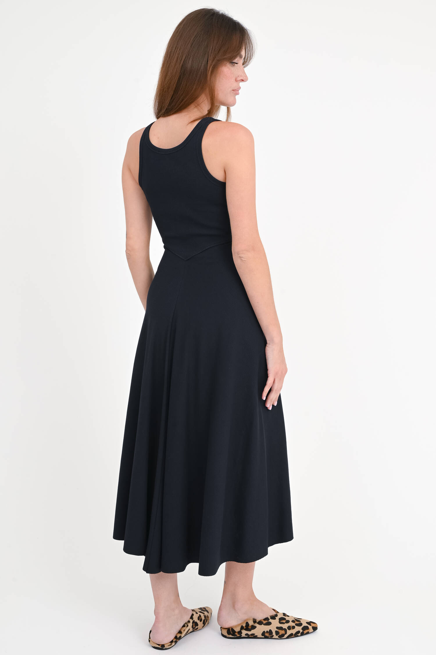 Midi-Rippstrickkleid in Dark Nvy