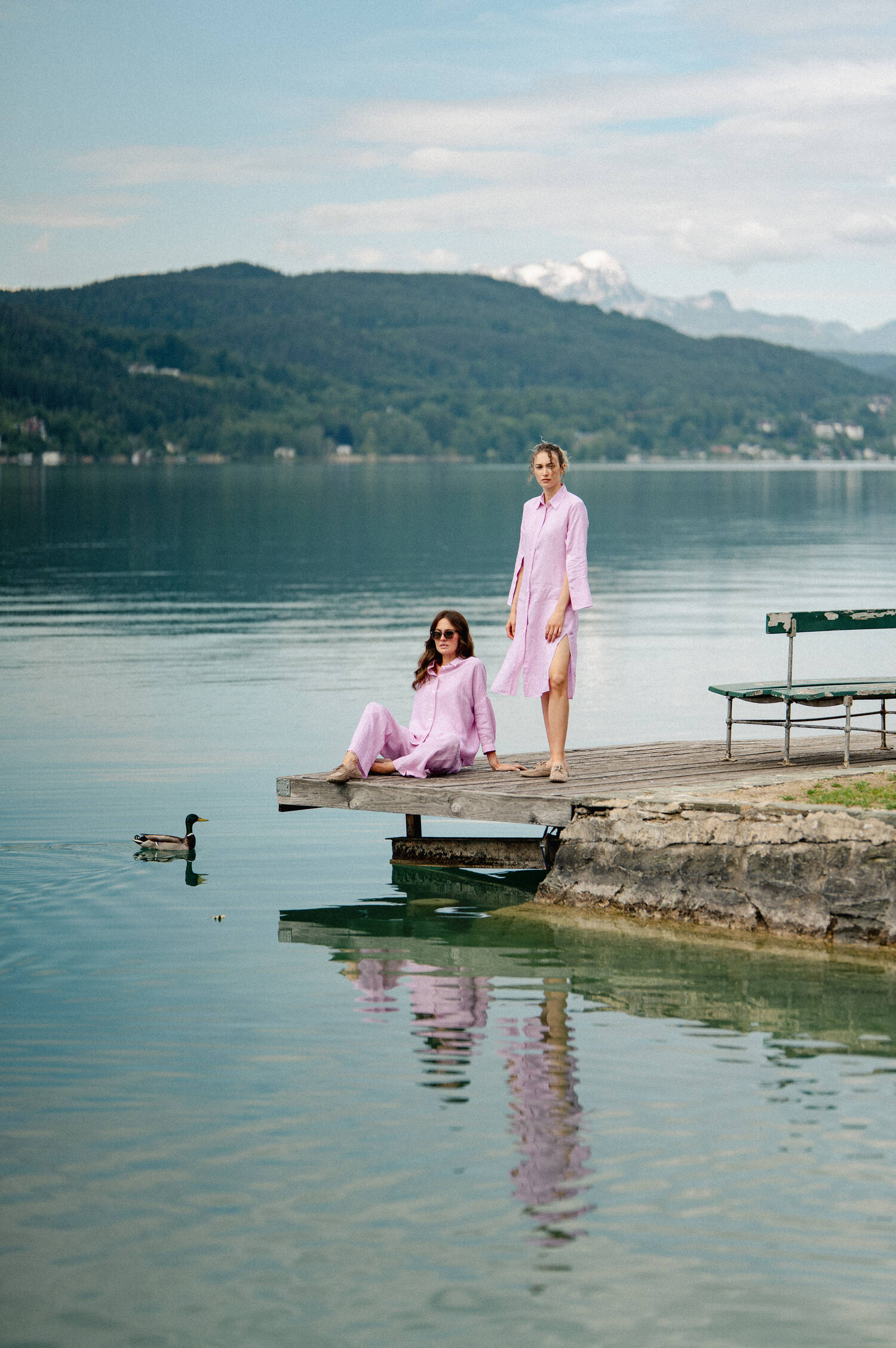 Leinenhose in Pink/Weiß gestreift Leinenhose in Pink/Weiß gestreift