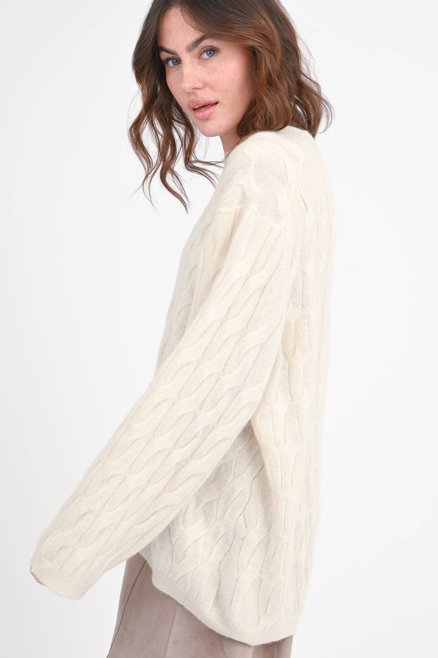 Pullover aus reinem Cashmere in Creme