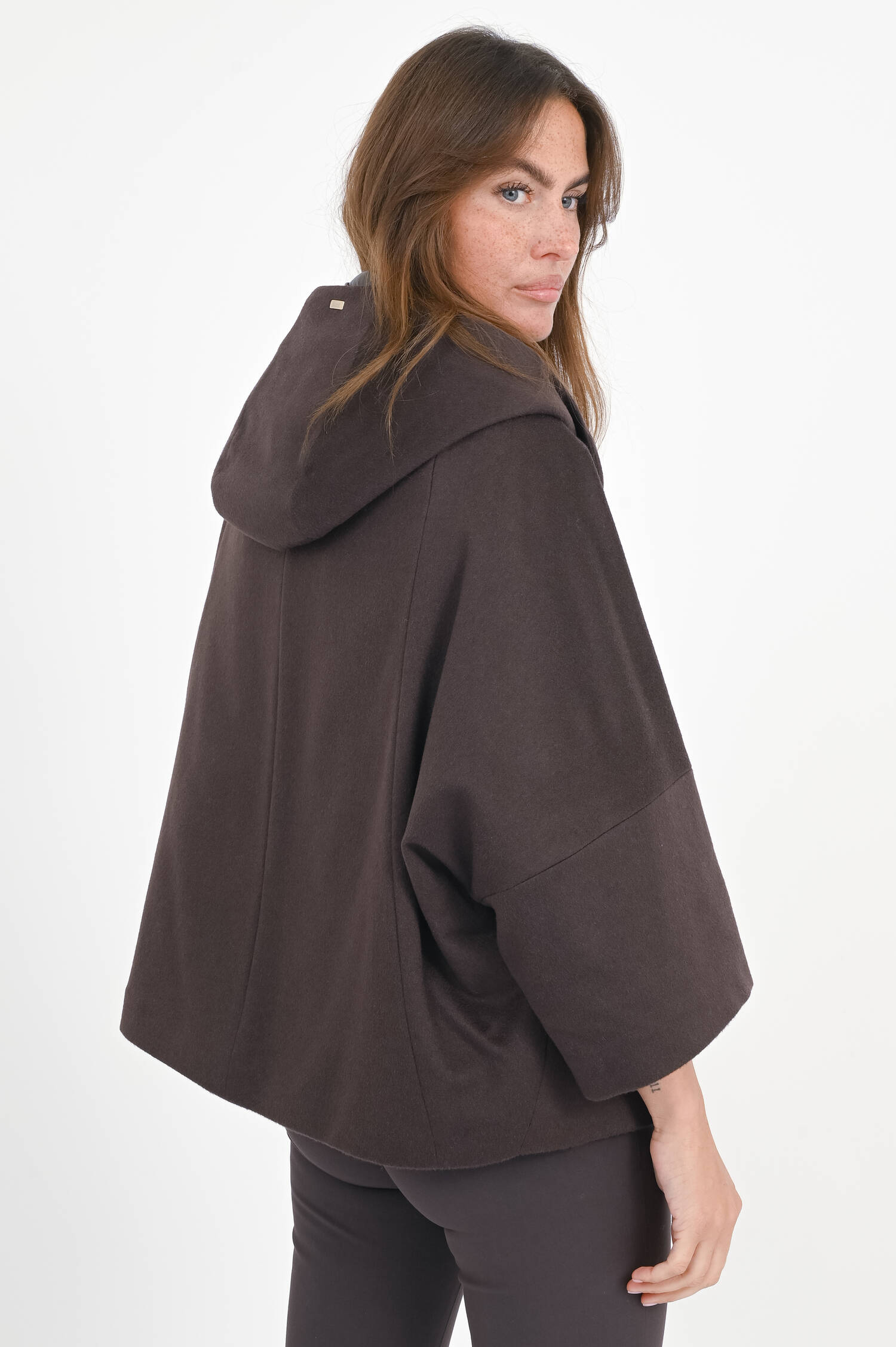 Cashmere Jacke mit Steppärmeln in Braun