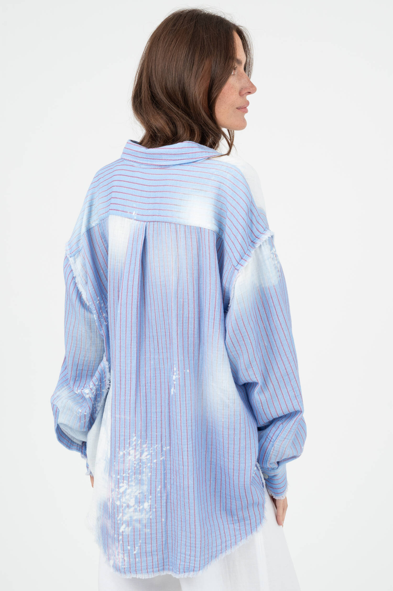 Musselin Bluse HARVEY in Blau Musselin Bluse HARVEY in Blau