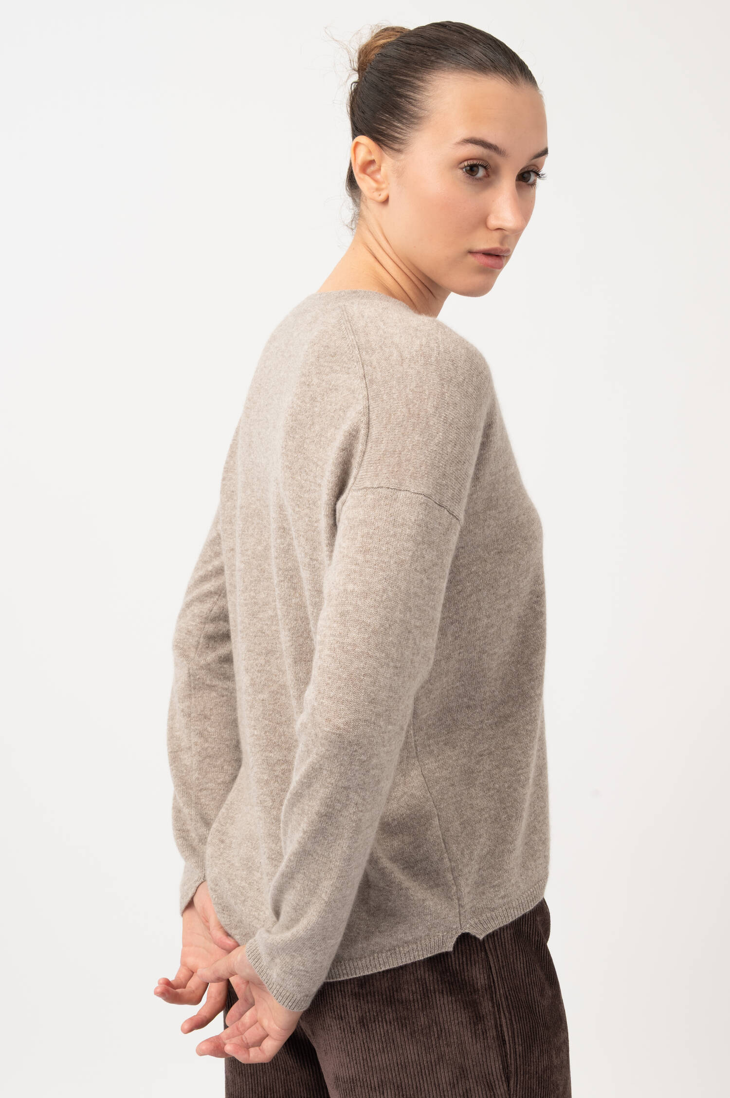 Cashmere Cardigan in Beige meliert Cashmere Cardigan in Beige meliert