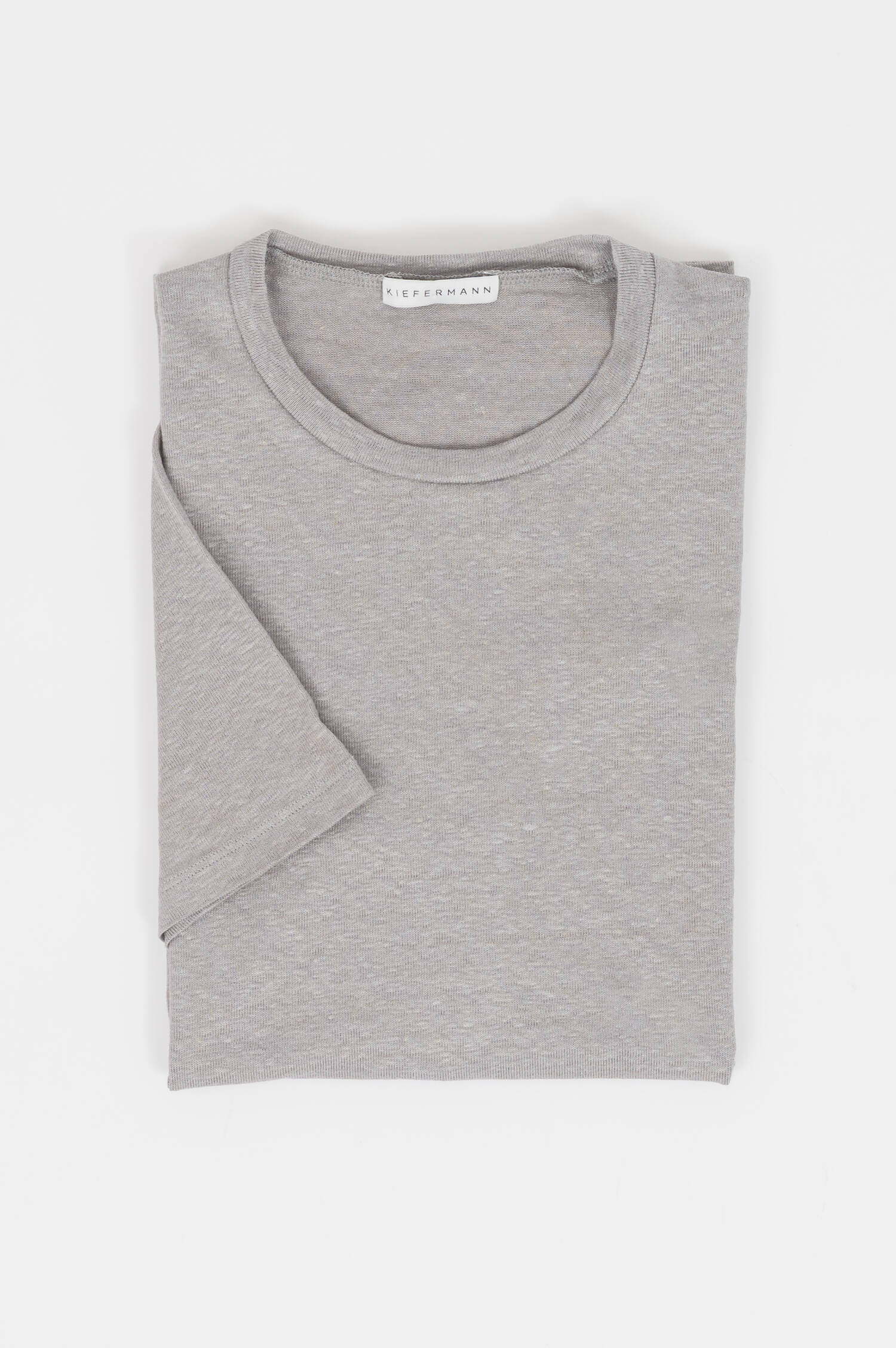 Leinen T-Shirt in Grau