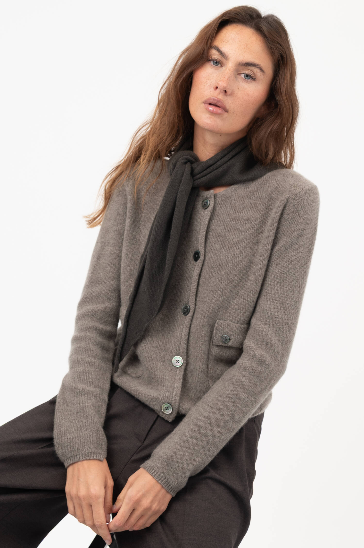 Cashmere Dreieckstuch FLORIANNE in Dunkelgrün