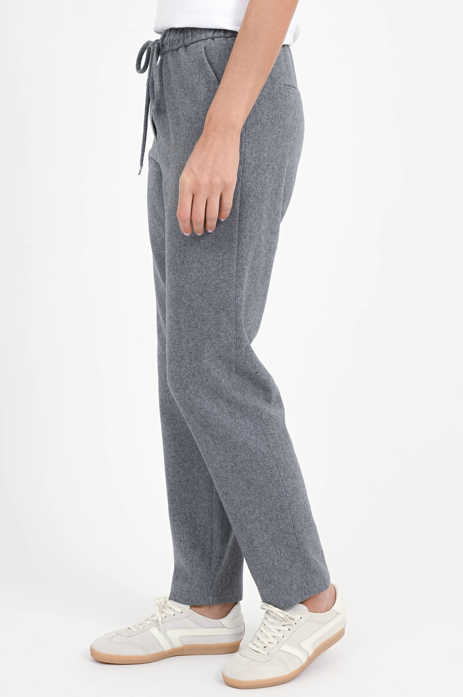 Wollhose mit Glitzer-Optik in Silbergrau 