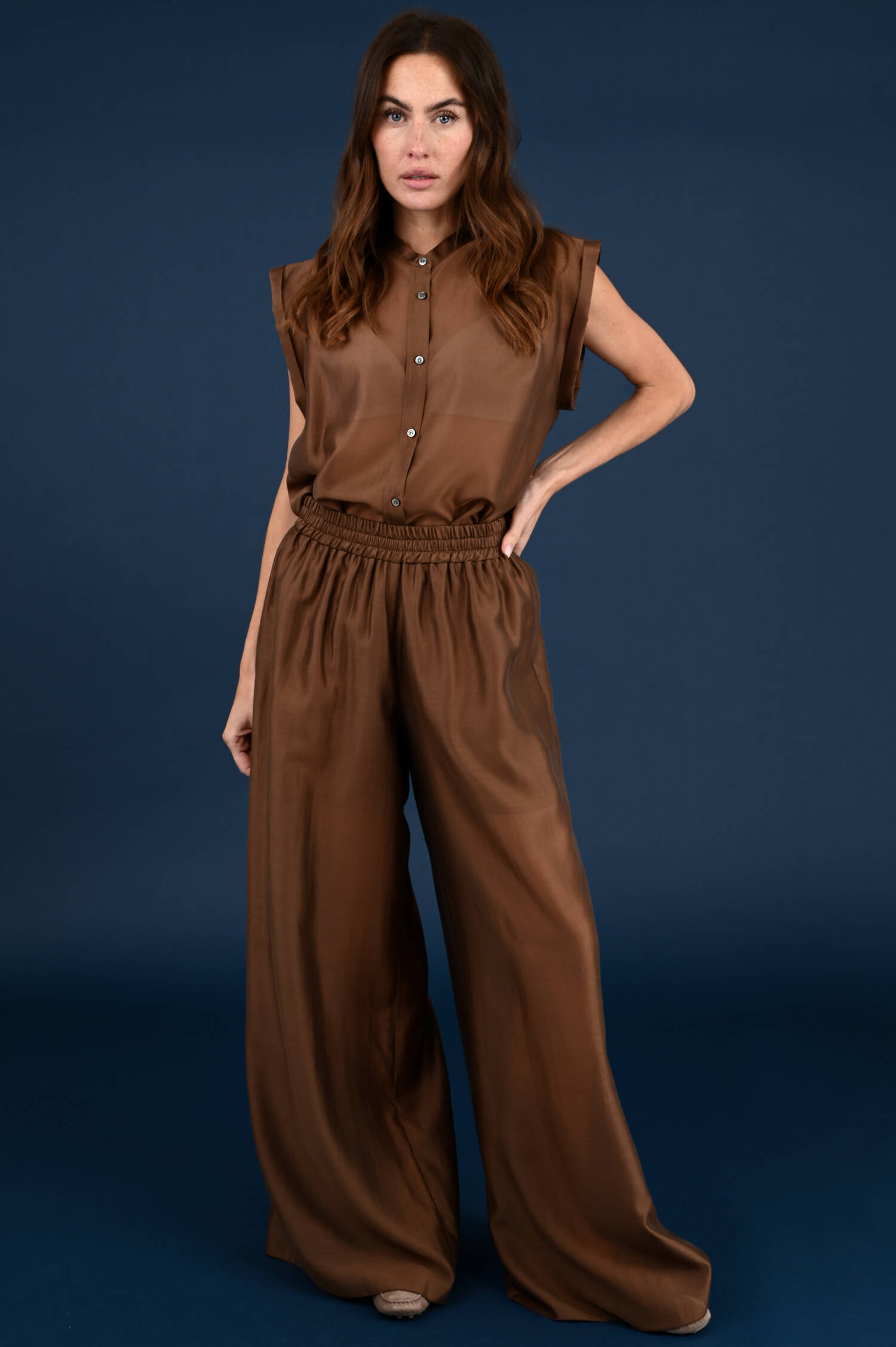 Wide-Leg Hose in Choko