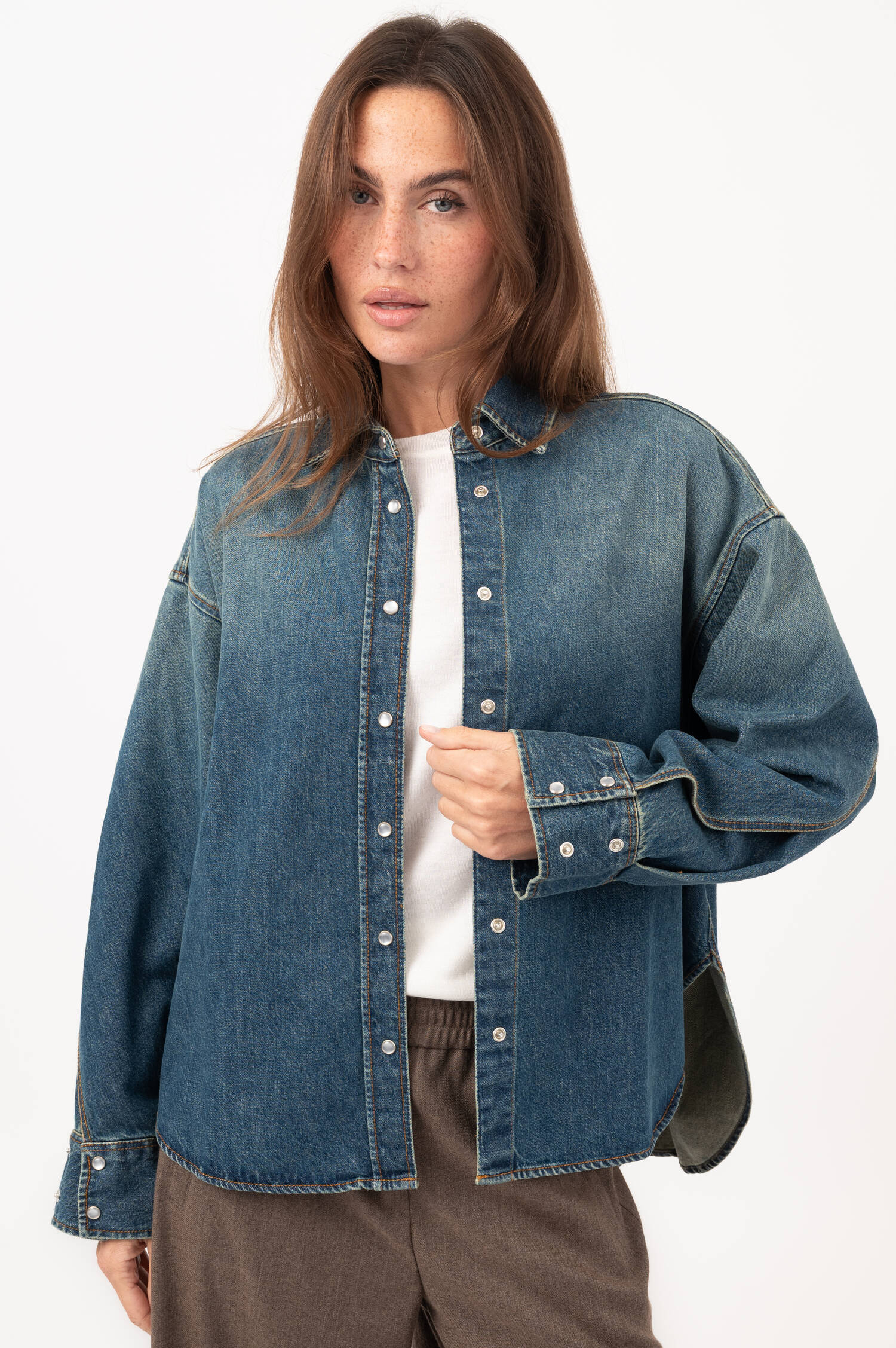 Denim-Overshirt in Dunkelblau