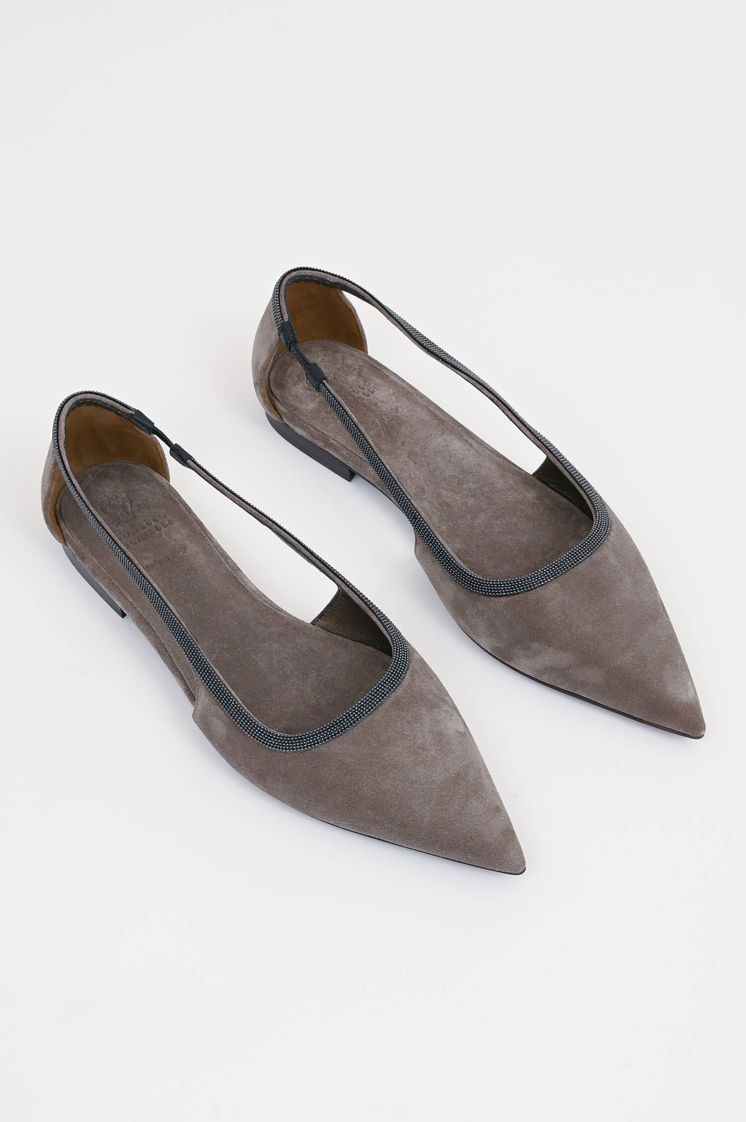 Ballerina mit Molini-Perlen in Taupe