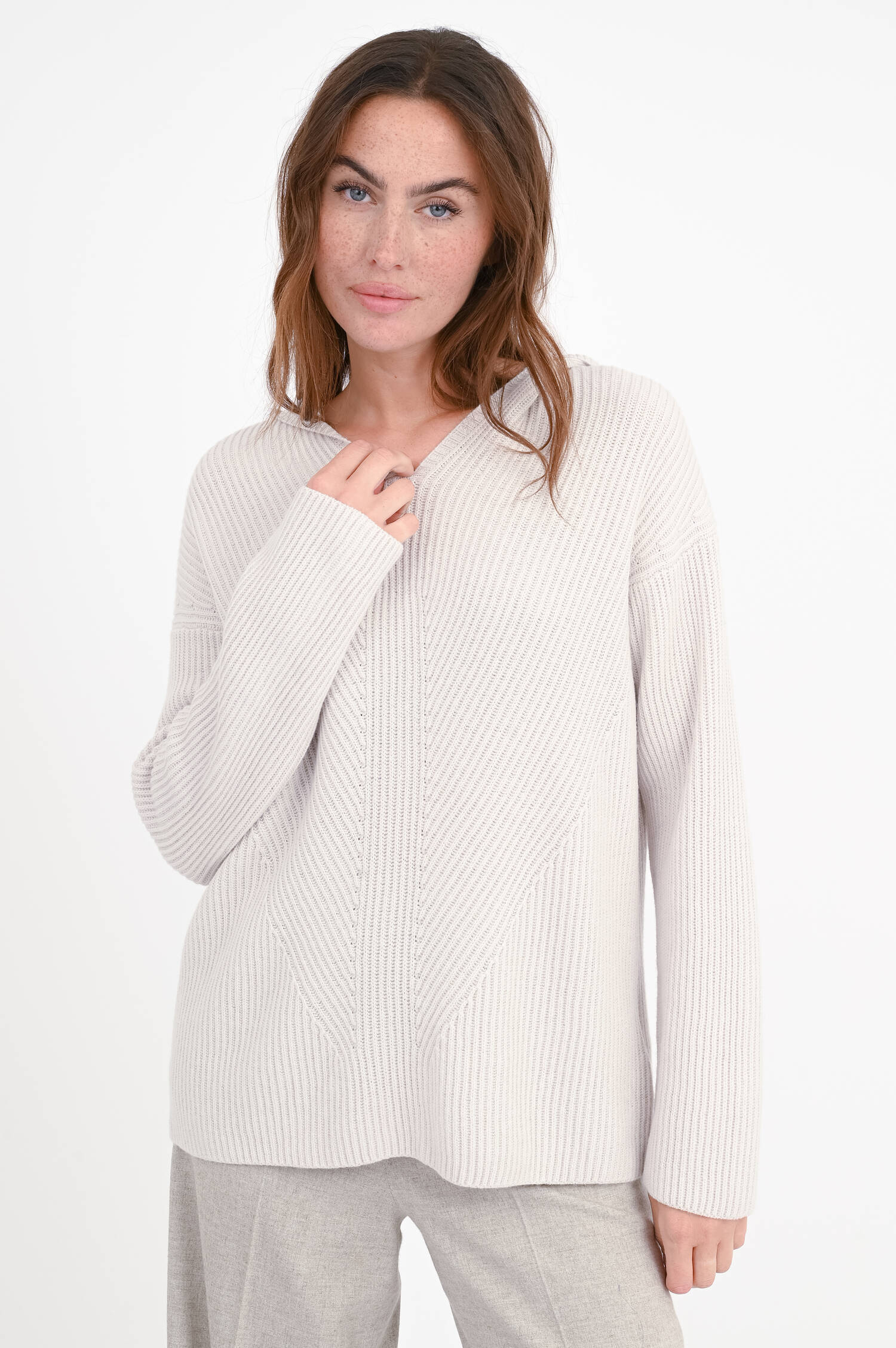 Woll-Pullover FALCONE in Hellbeige
