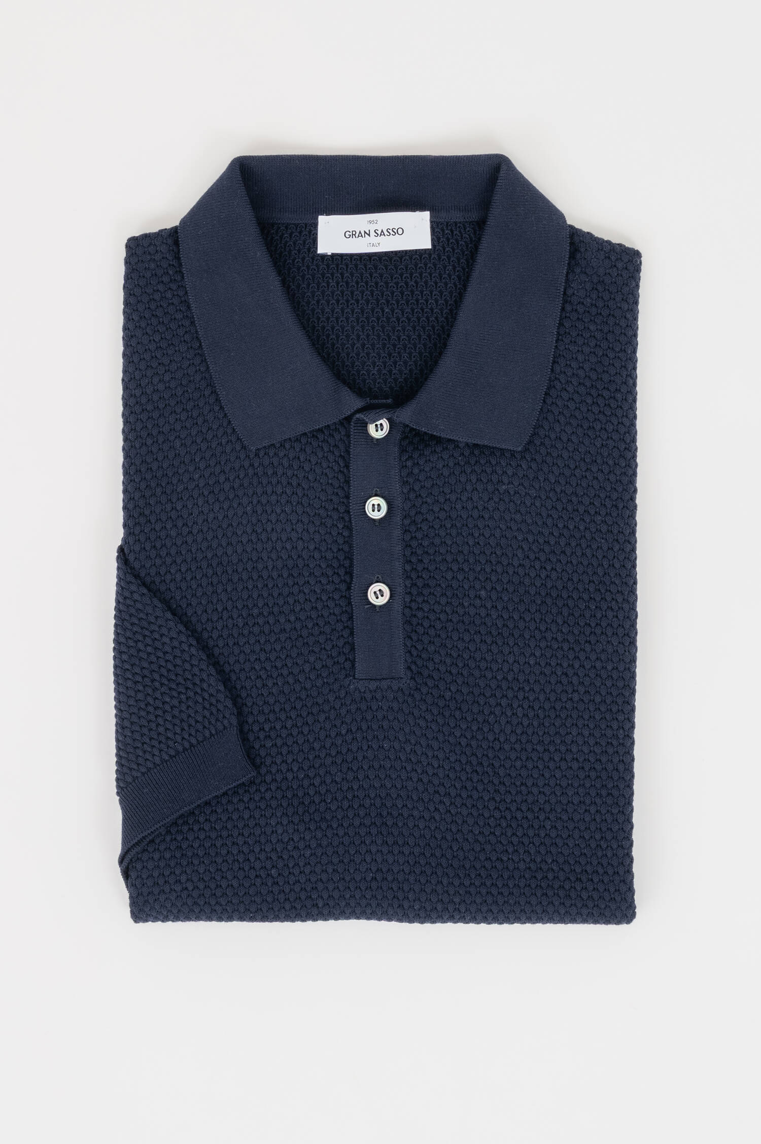 Strukturiertes Poloshirt in Navy