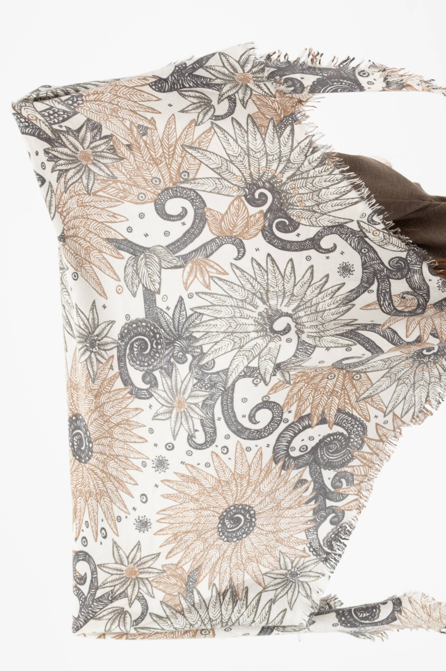Cashmere-Woll-Dreieckstuch INKE in Beige/Blau Cashmere-Woll-Dreieckstuch INKE in Beige/Blau
