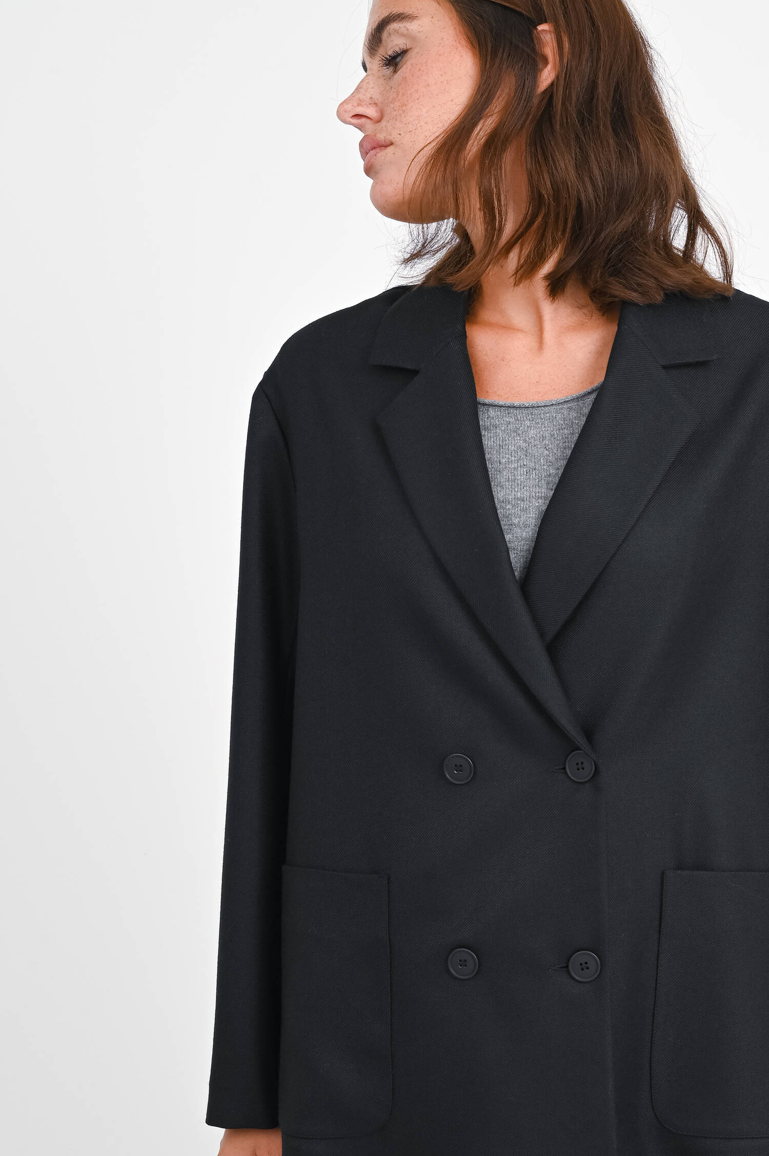 Zweireihiger Blazer in Schwarz