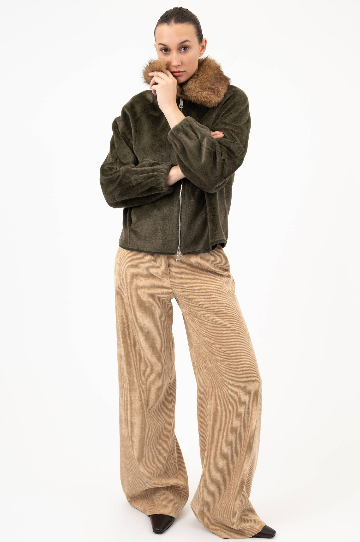 Faux-Fur-Jacke MIMI in Grün Faux-Fur-Jacke MIMI in Grün