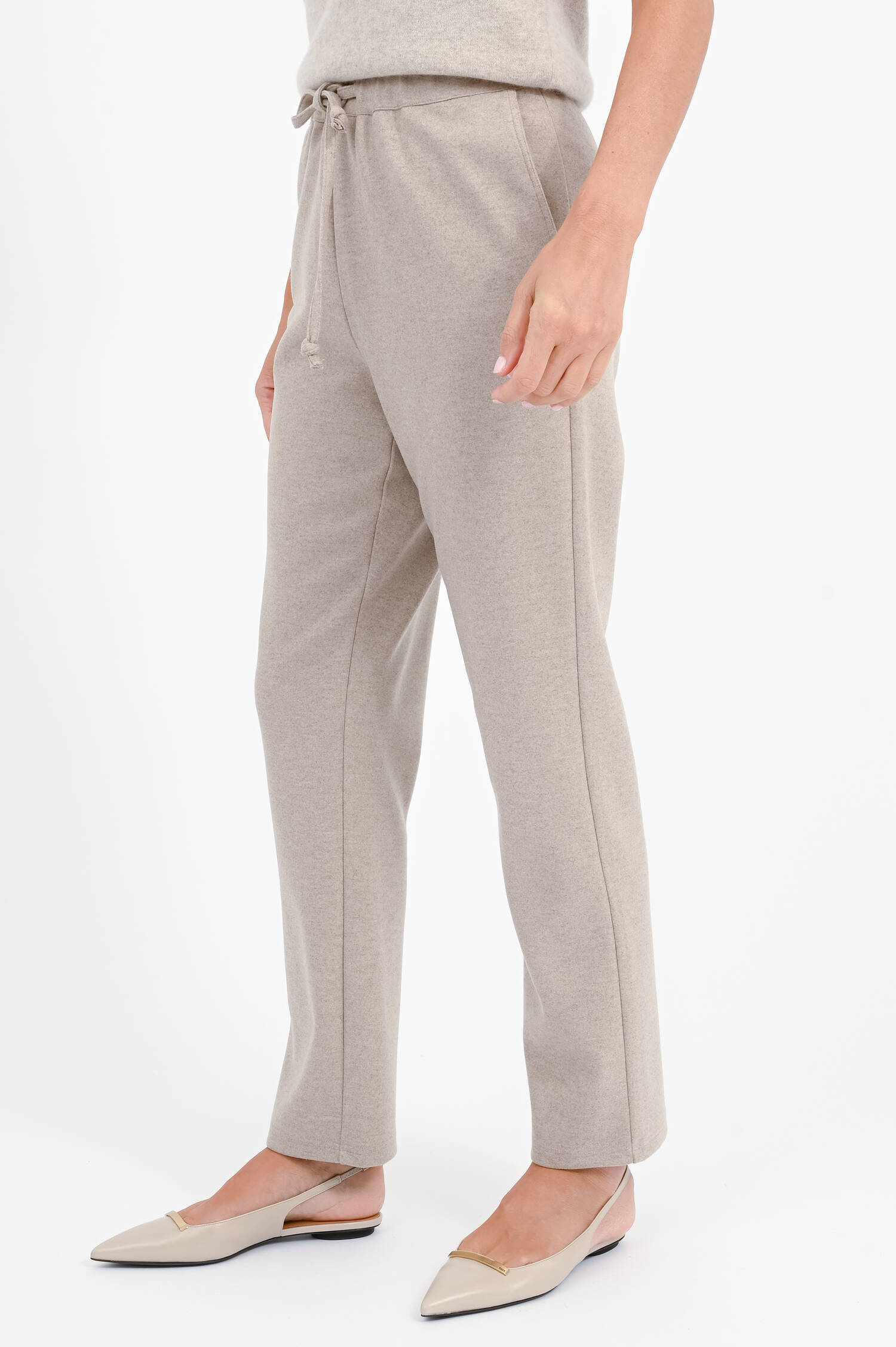 Relaxed-Fit-Pants in Beige meliert 