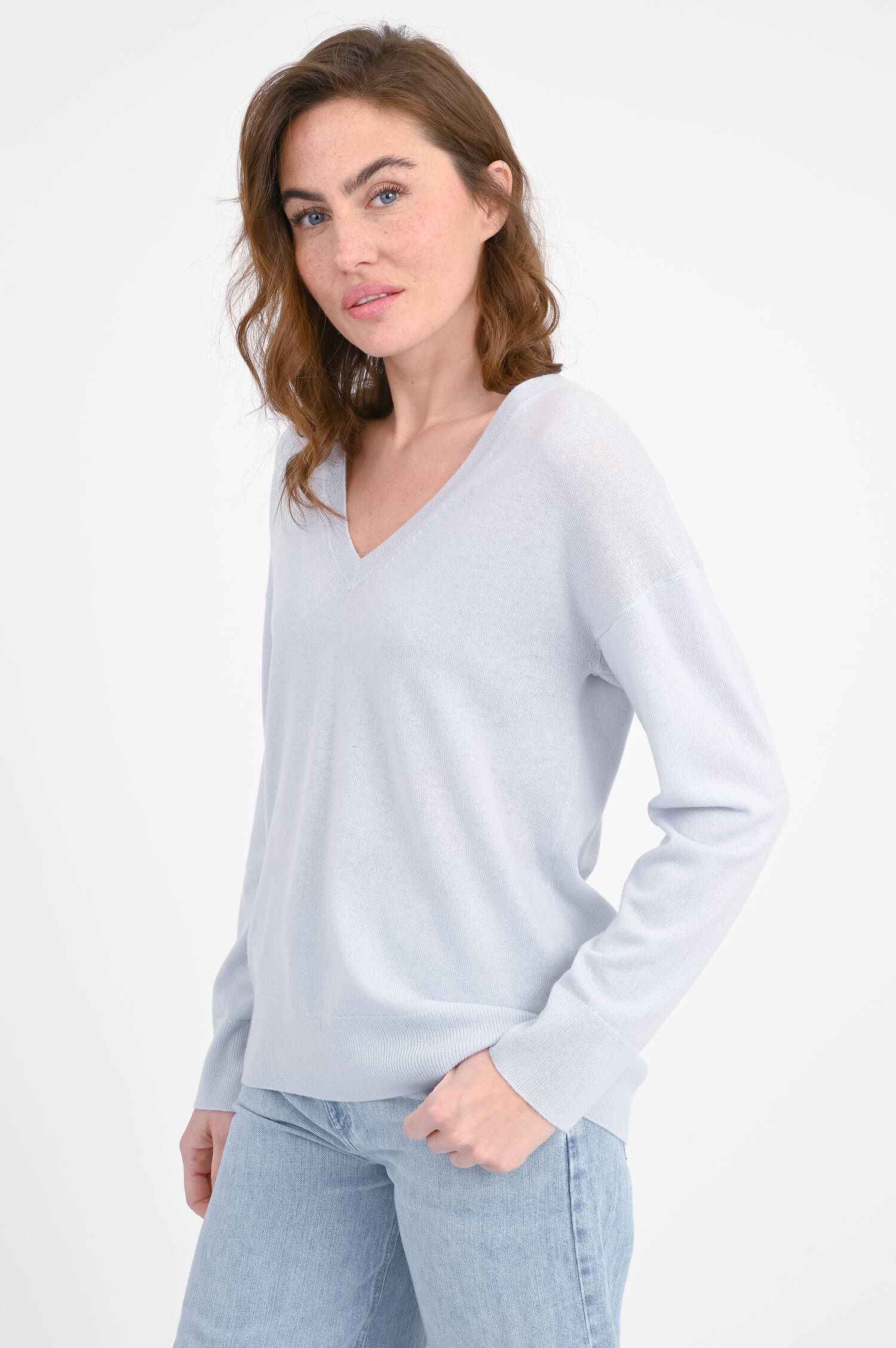 Woll-Cashmere Pullover NARVEL in Himmelblau