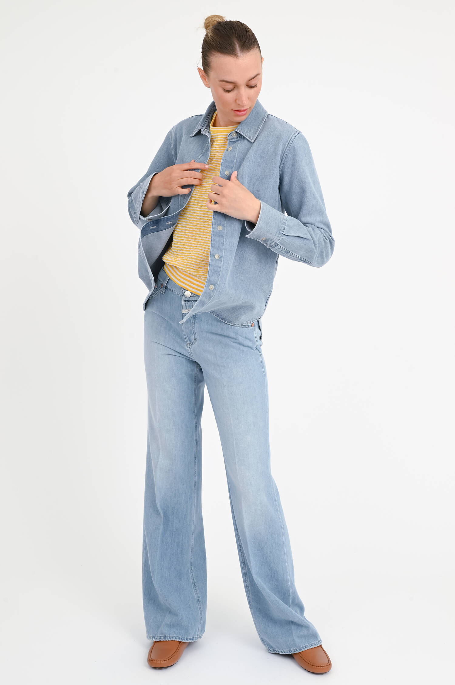 Wide-Leg Denim GILLAN in Light Blue