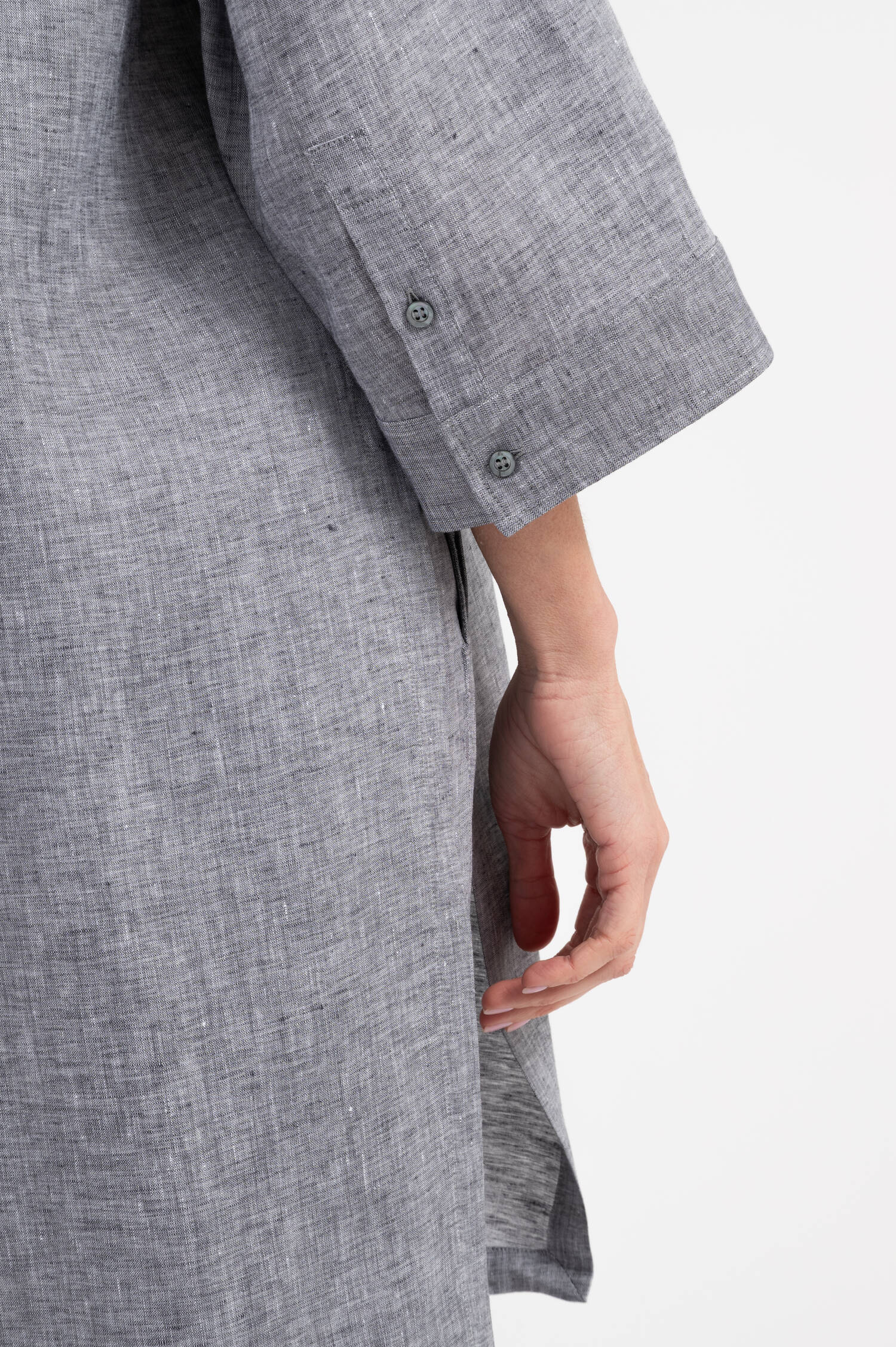 Lange Bluse in Blau meliert Lange Bluse in Blau meliert