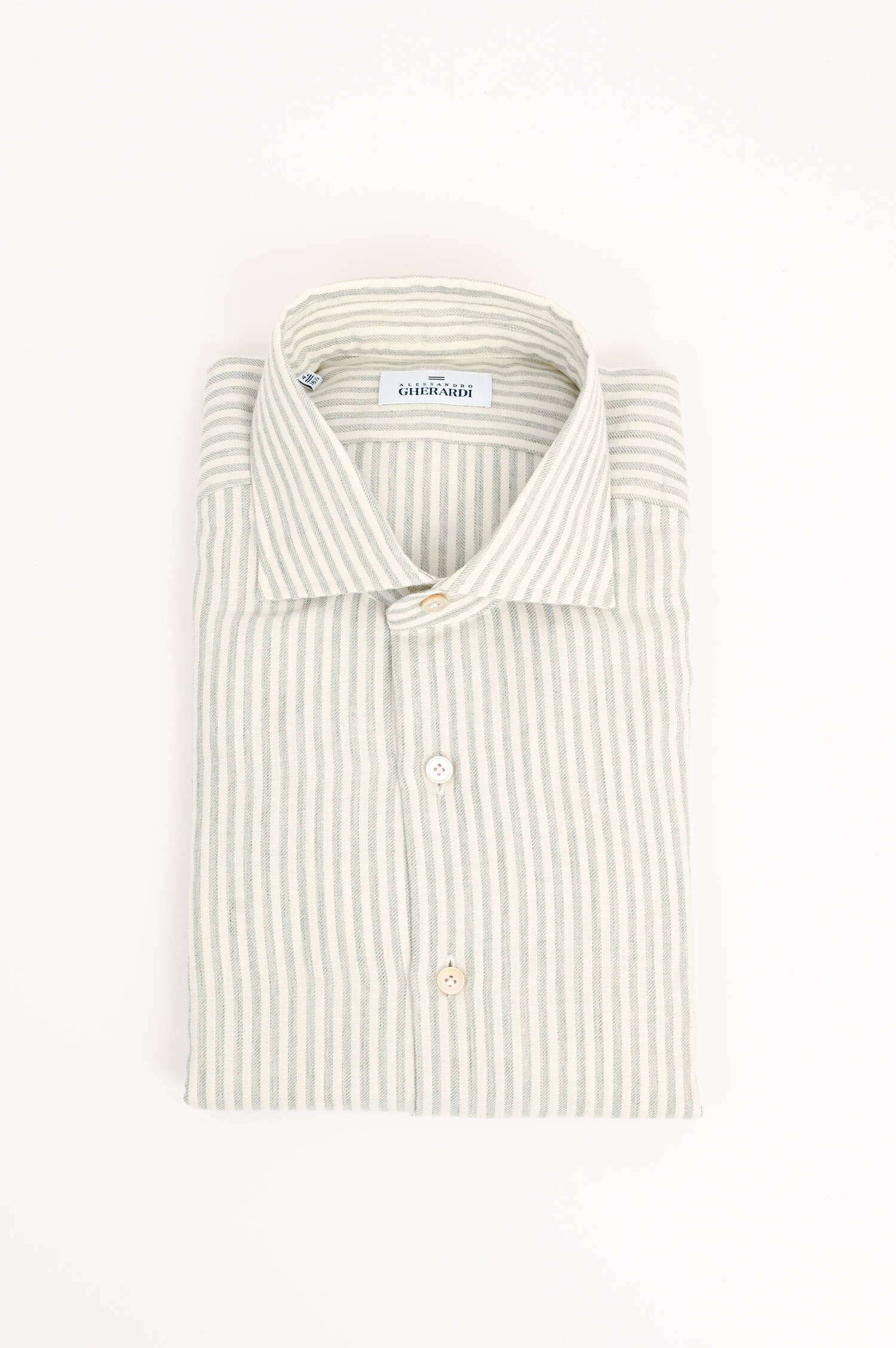 Hemd mit Streifen in Hellgrün/Beige