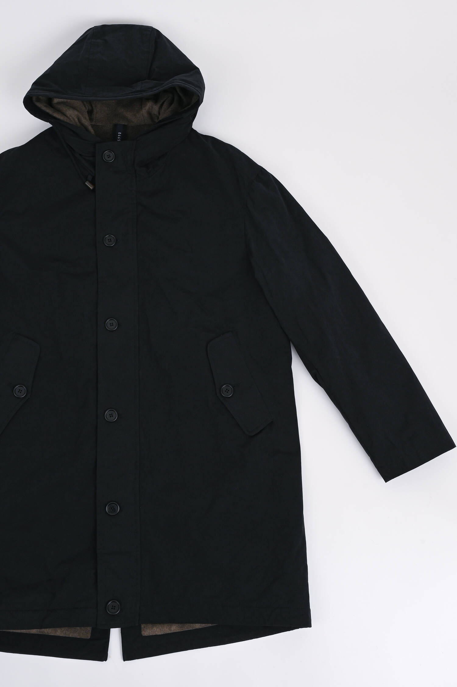 Parka aus Material-Mix in Navy