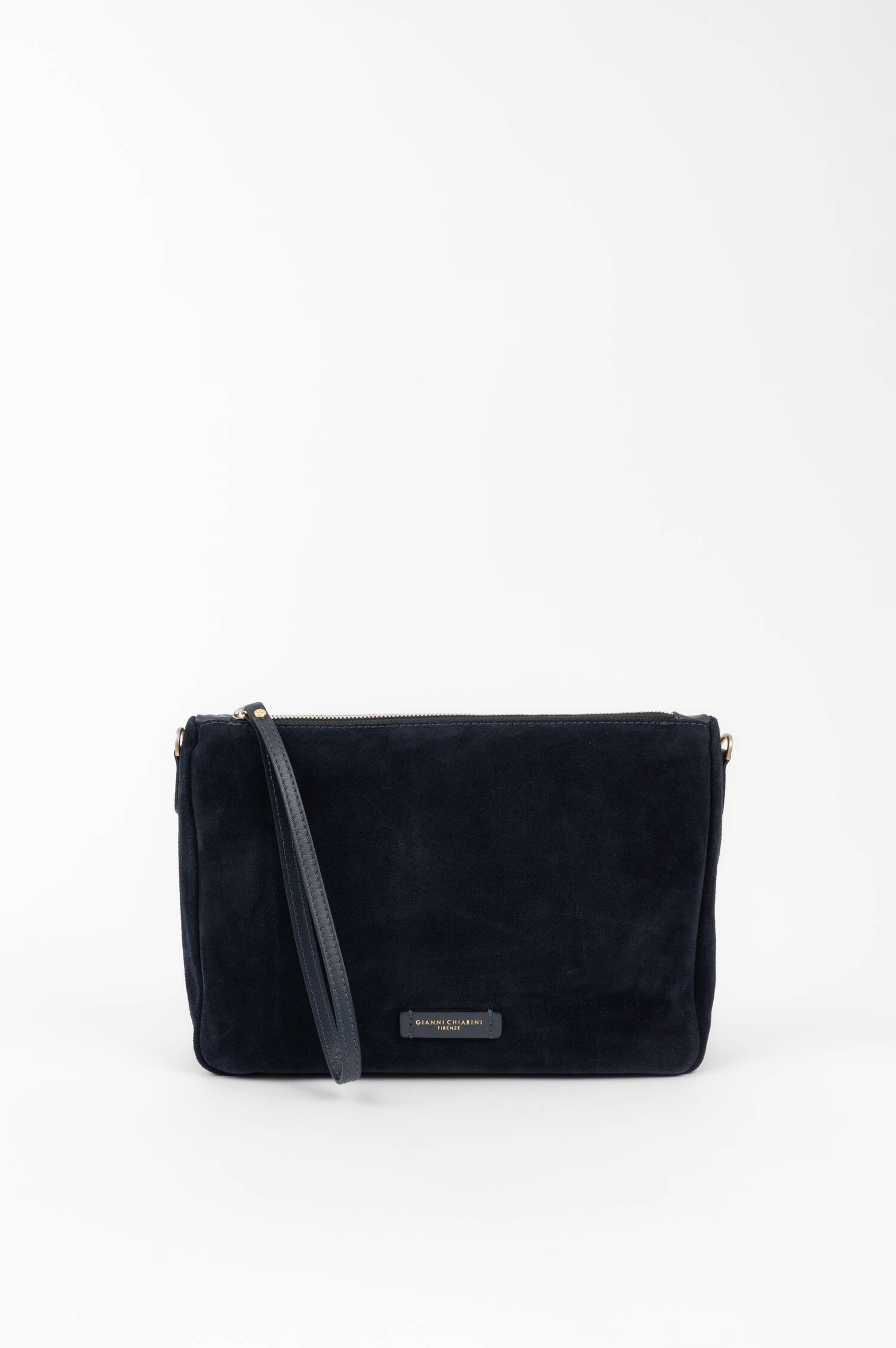 Veloursleder Pouch NORA in Navy