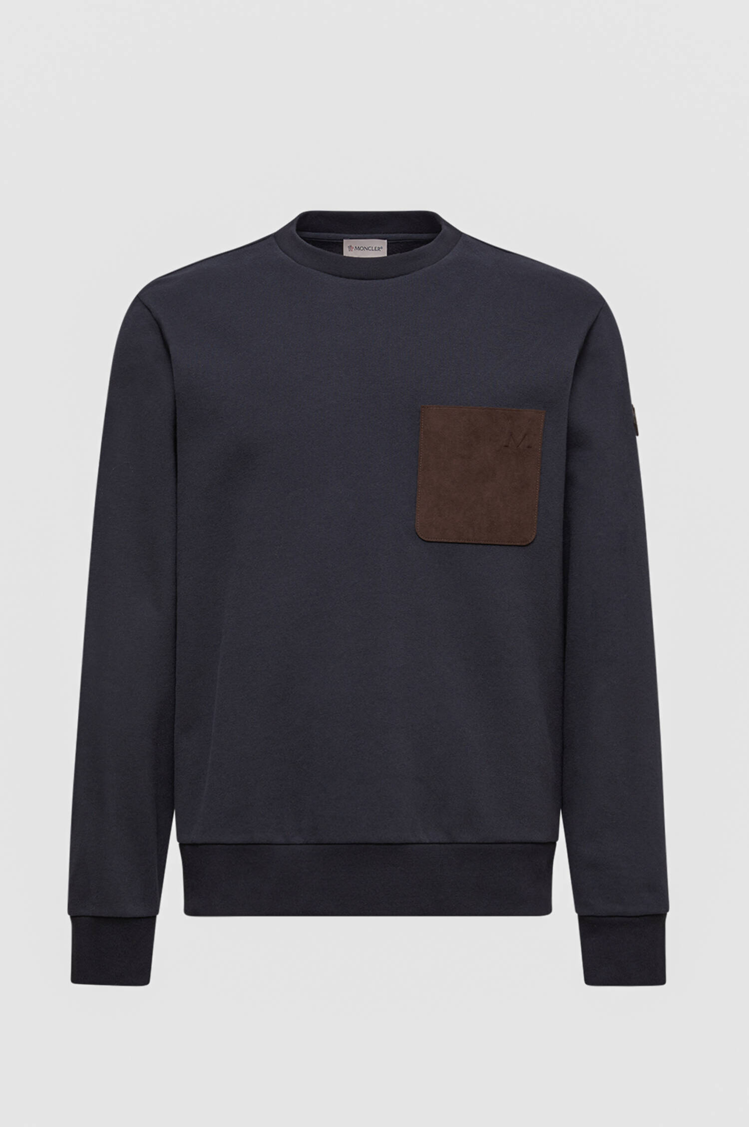 Sweatshirt mit Leder-Detail in Marine Sweatshirt mit Leder-Detail in Marine