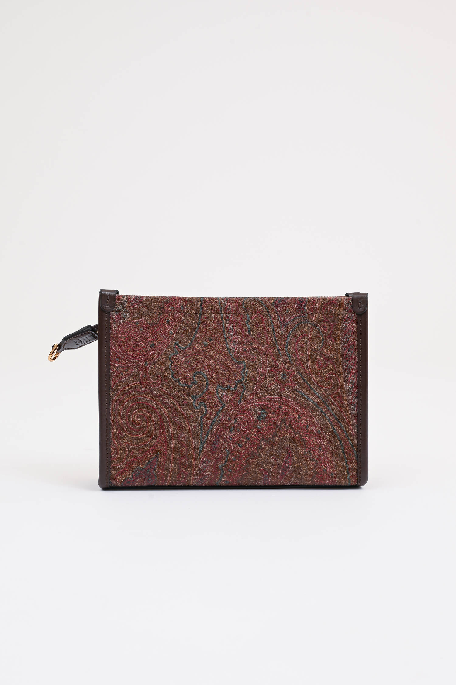 Clutch mit Paisley Print in Braun