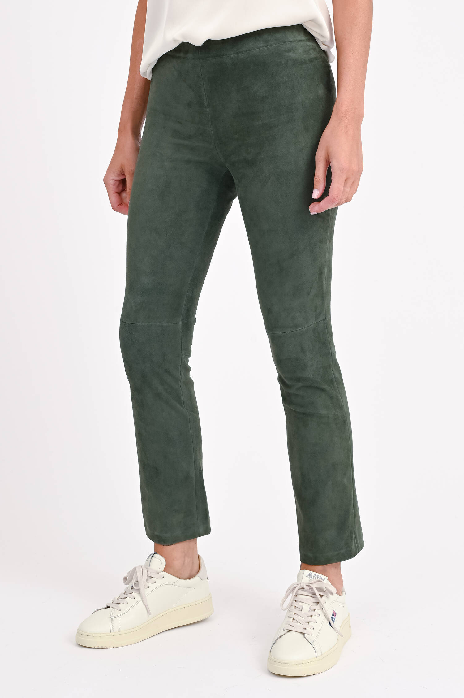 Velourslederhose JP-TWENTY in Dunkelgrün