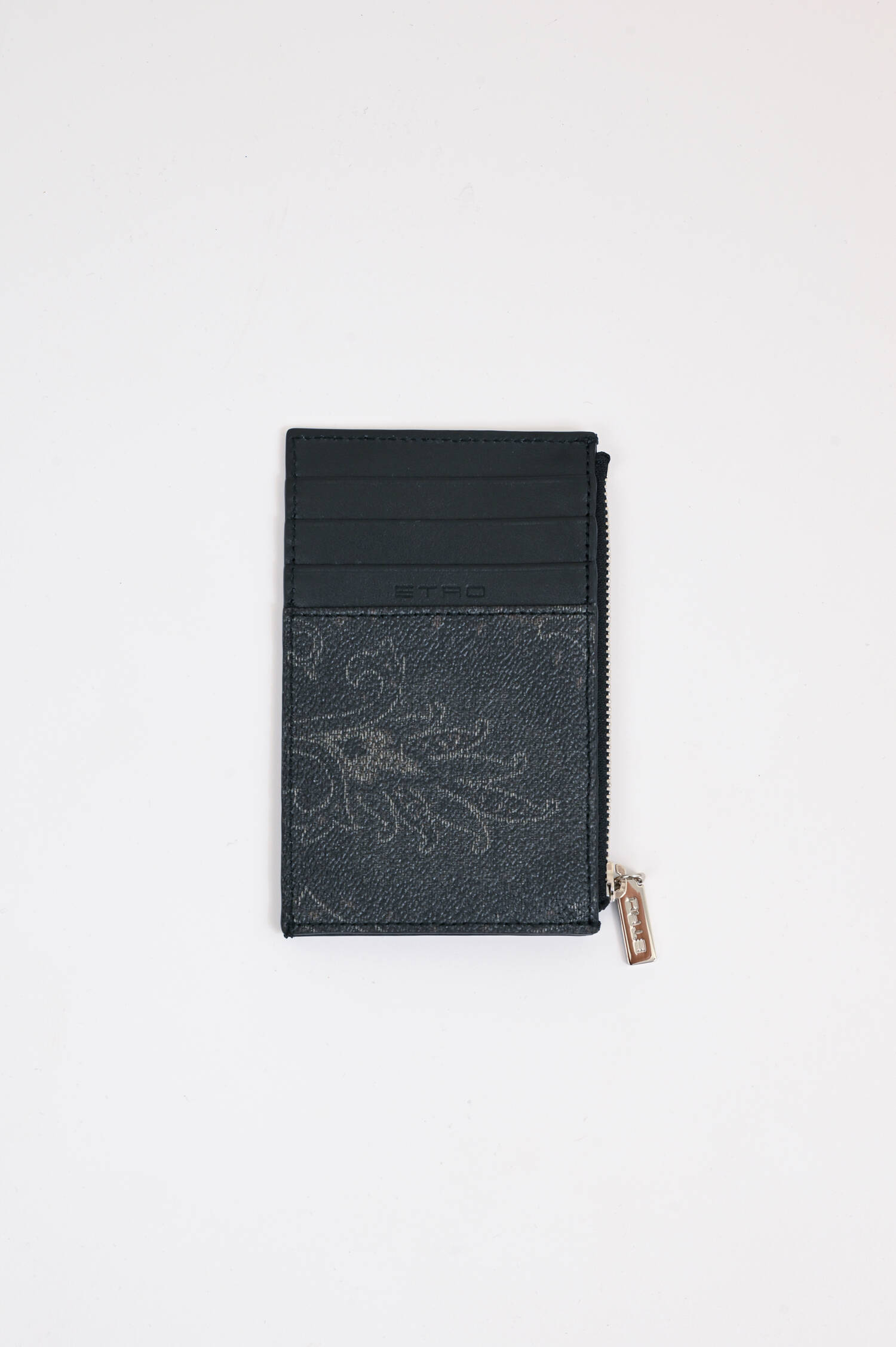 Kartenhalter mit Paisleymuster in Grau/Schwarz