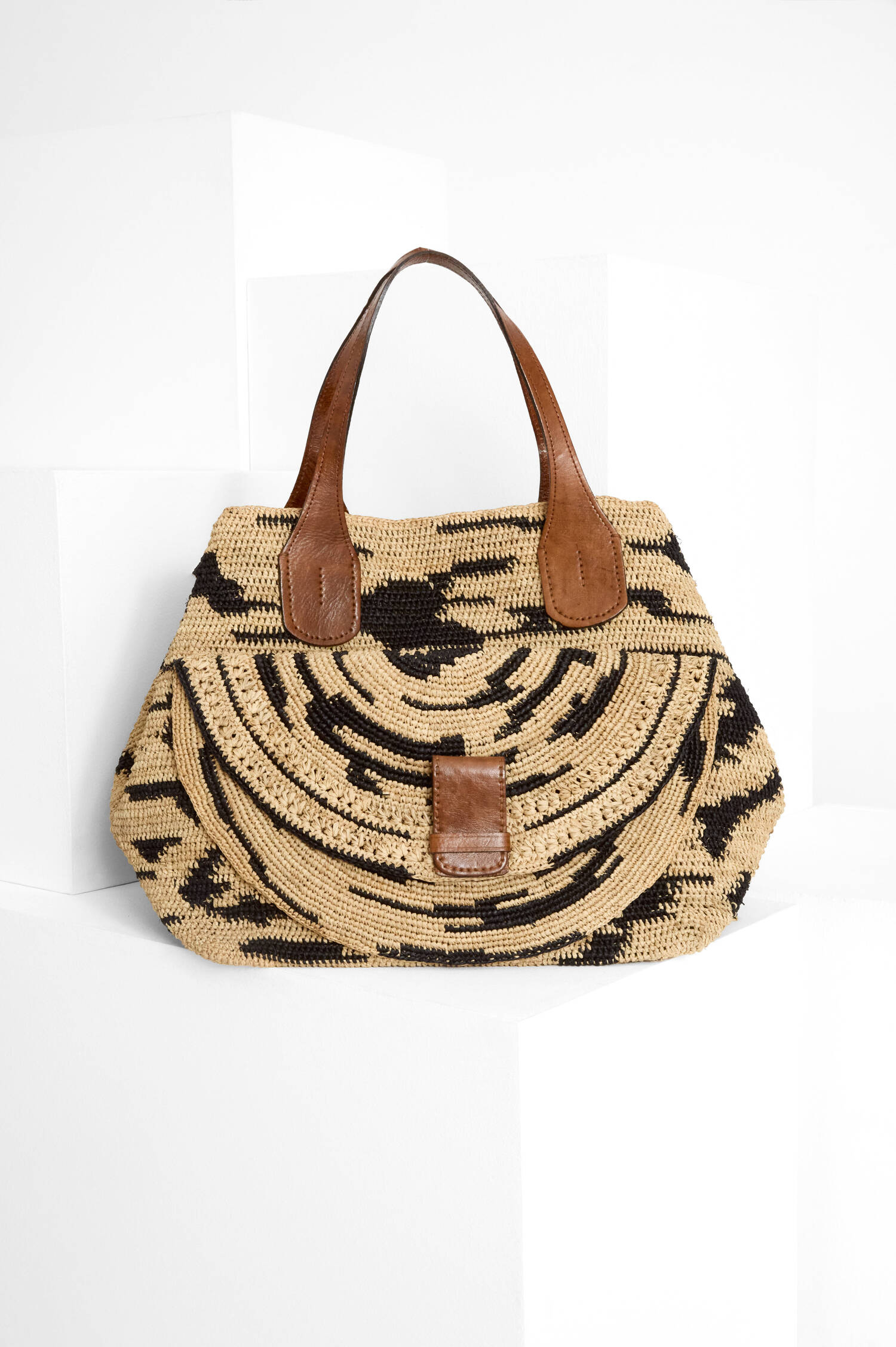 Henkeltasche LAZA II in Natur/Schwarz Henkeltasche LAZA II in Natur/Schwarz