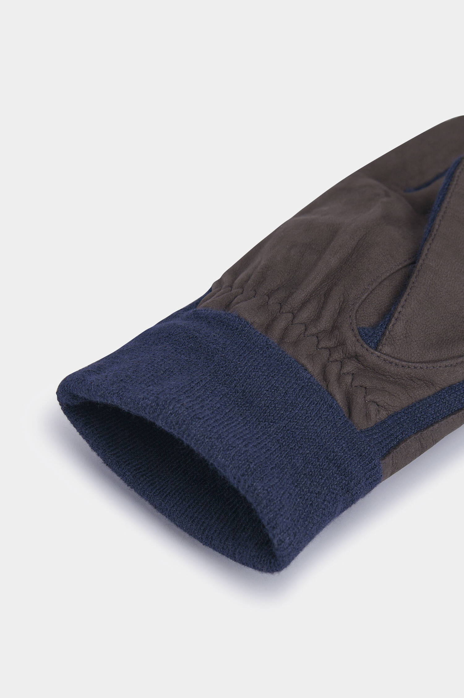 Handschuhe aus Lammleder in Braun/Navy