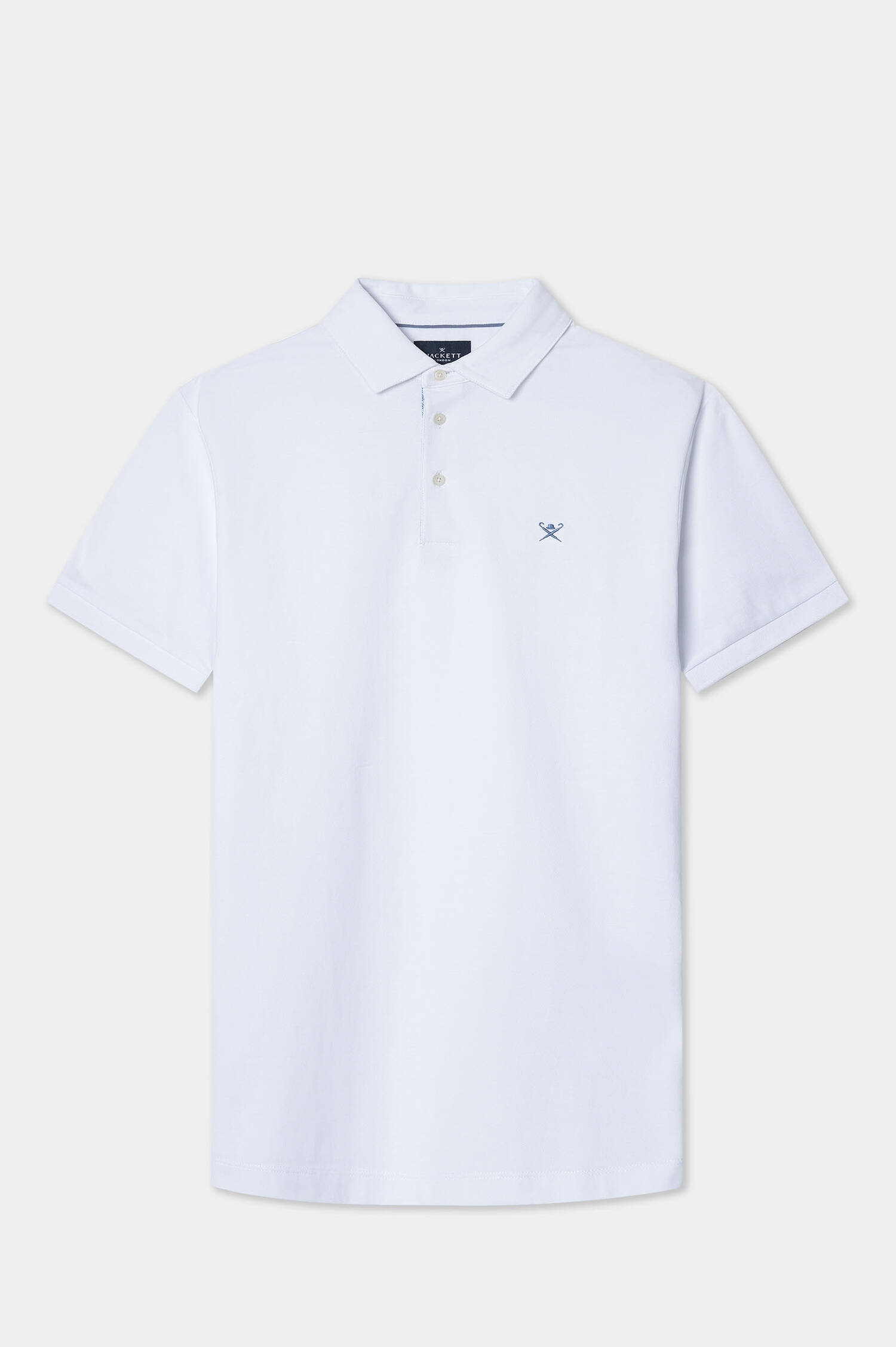 Poloshirt mit Knopfleiste in Kontrastfarbe in Weiß Poloshirt mit Knopfleiste in Kontrastfarbe in Weiß