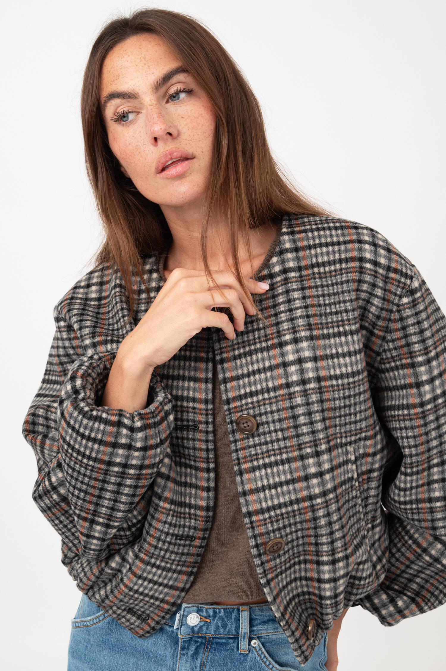 Flanelljacke in Multicolor kariert