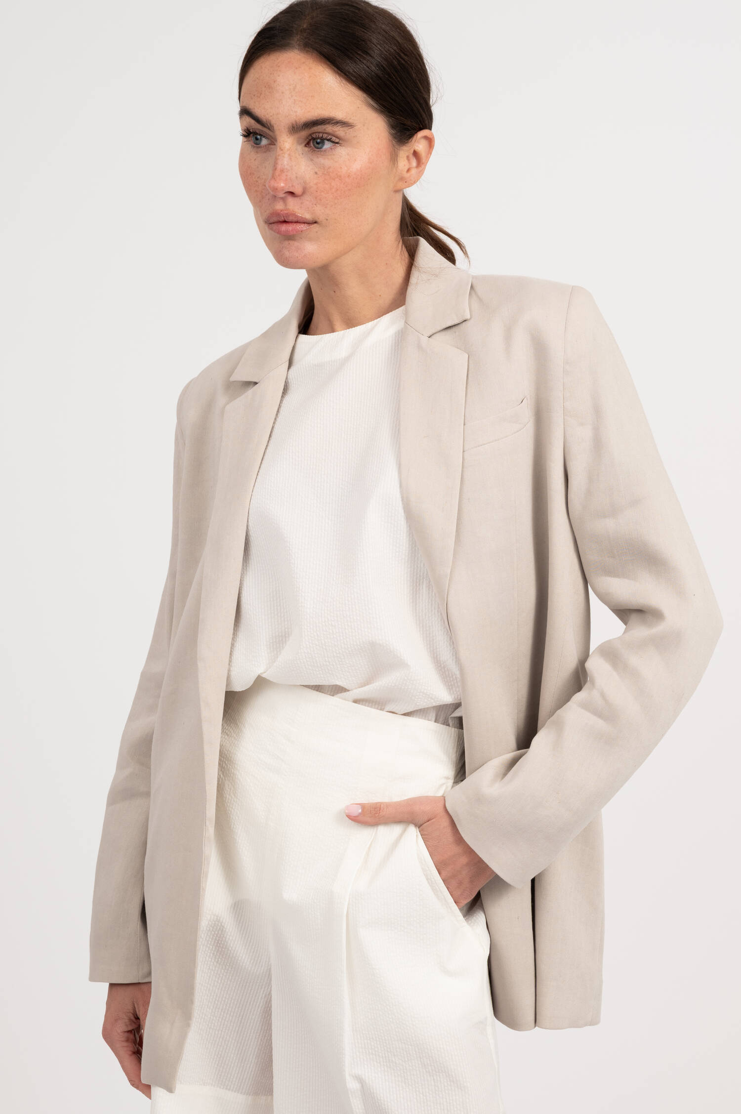 Blazer KARMAHALA aus Leinen-Mix in Beige