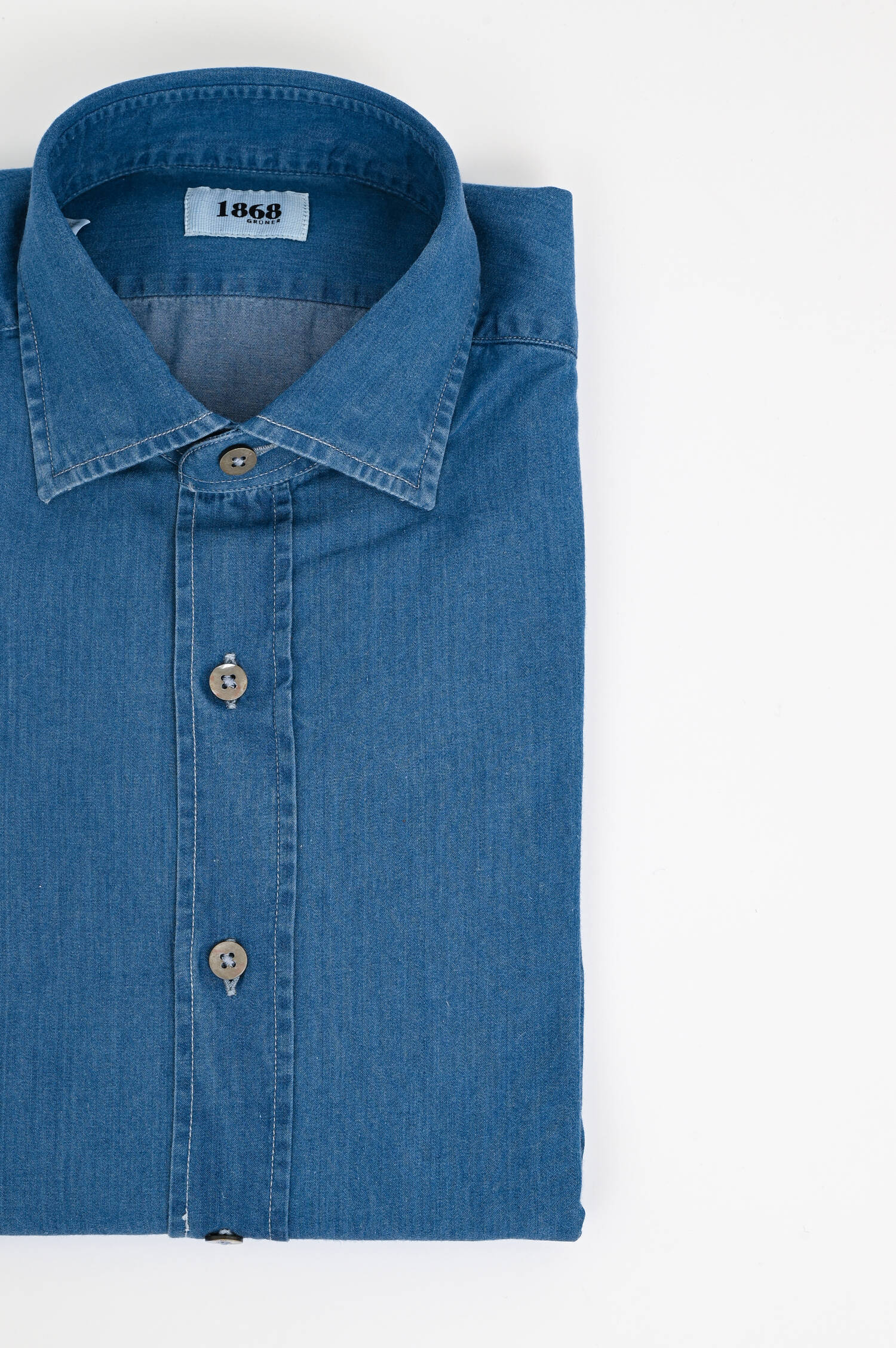 Hemd aus weichem Denim in Mittelblau