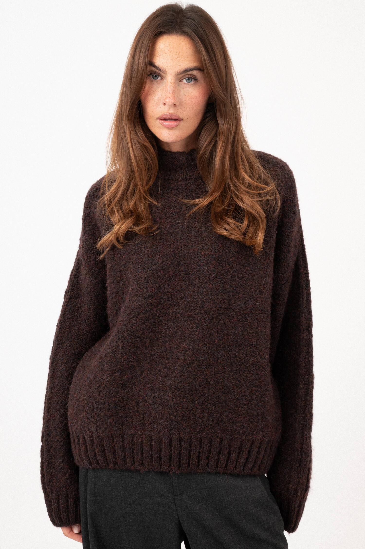 Pullover ZANERA in Bordeaux meliert Pullover ZANERA in Bordeaux meliert