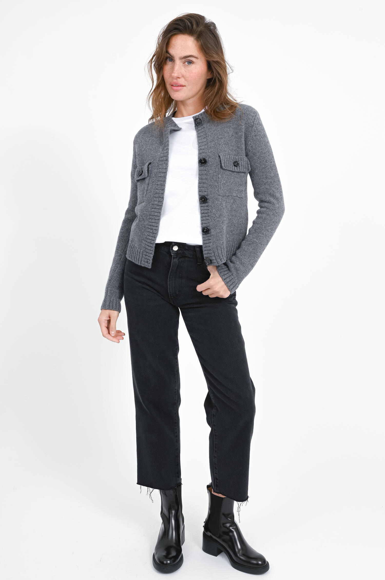 Strickjacke OLBIA in Anthrazit