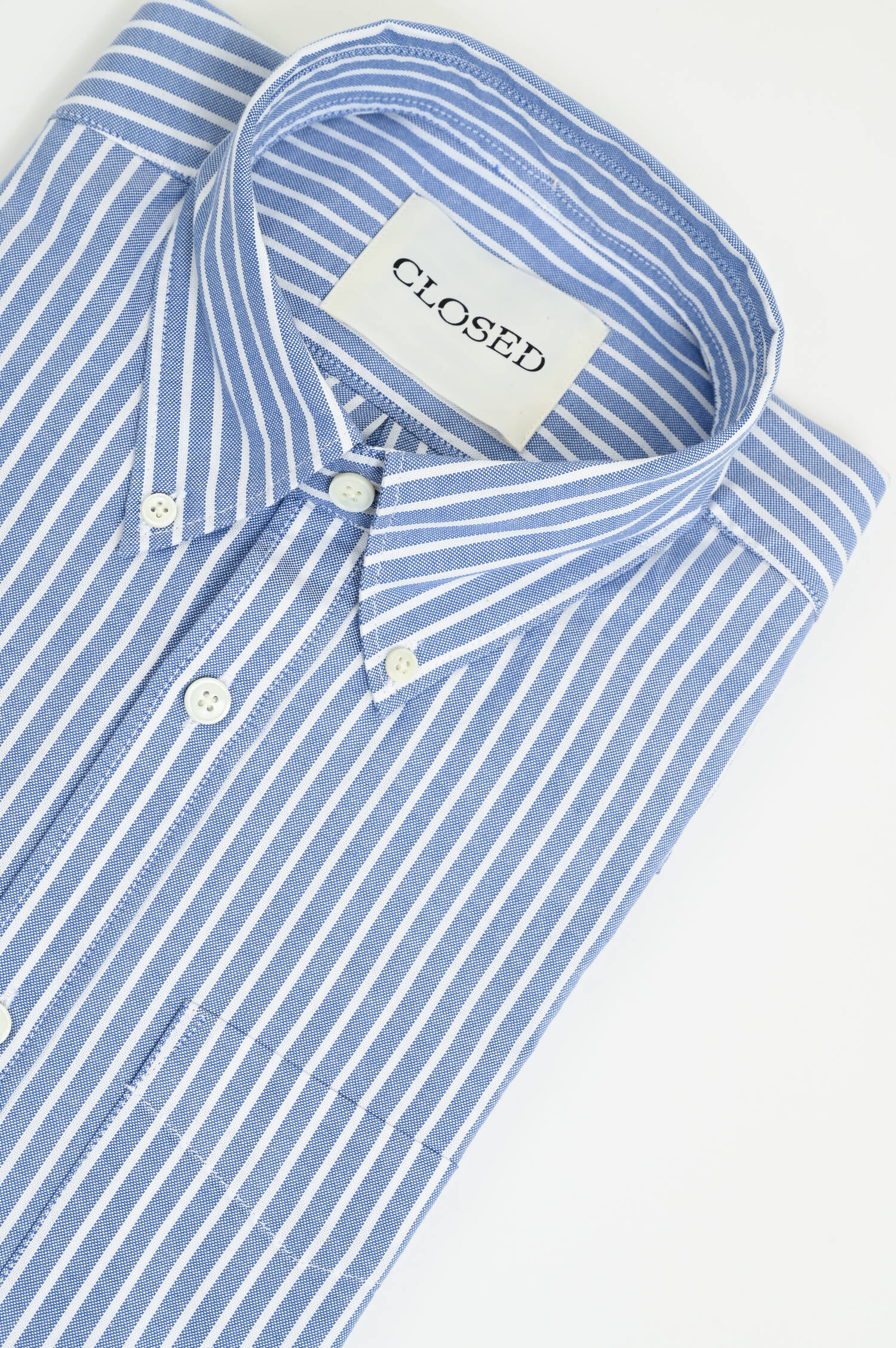 Gestreiftes Hemd aus Baumwolle in Blau/Weiß