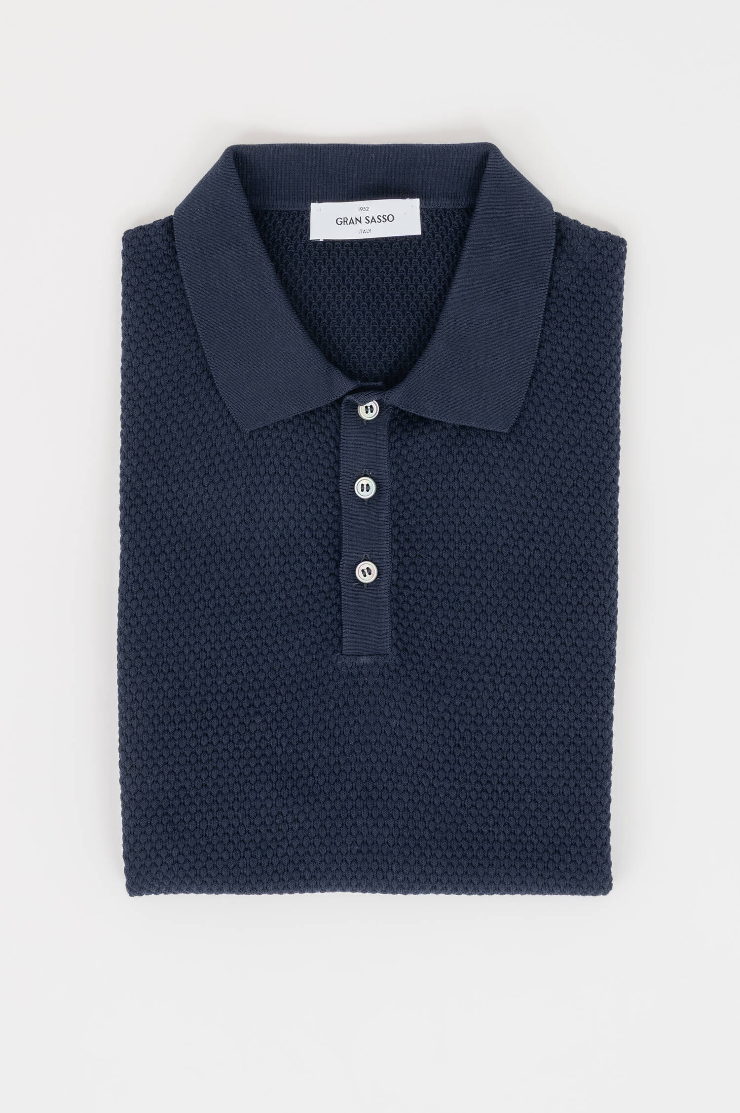 Strukturiertes Poloshirt in Navy