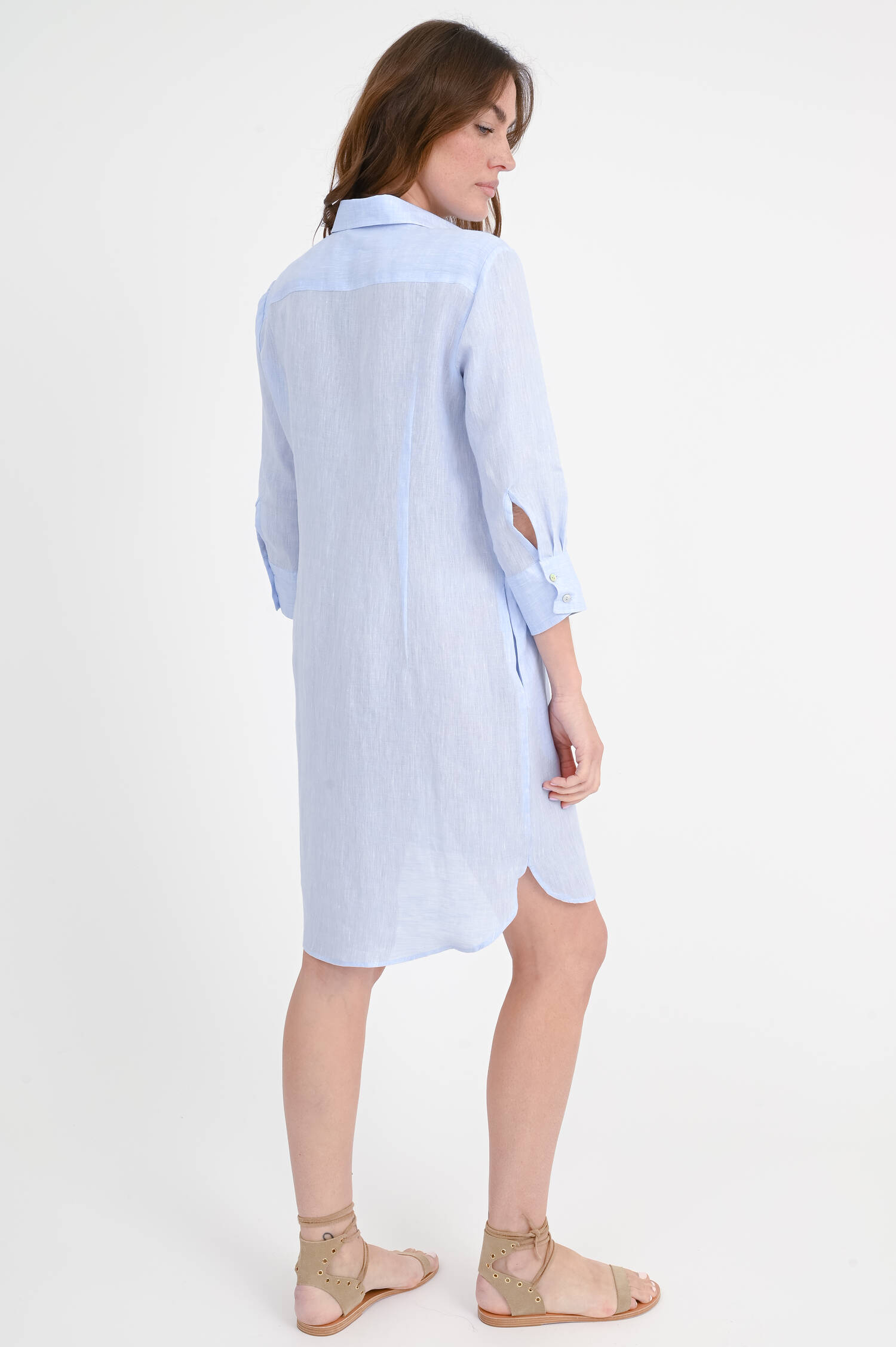 Kleid MALNINA mit Biesen in Hellblau